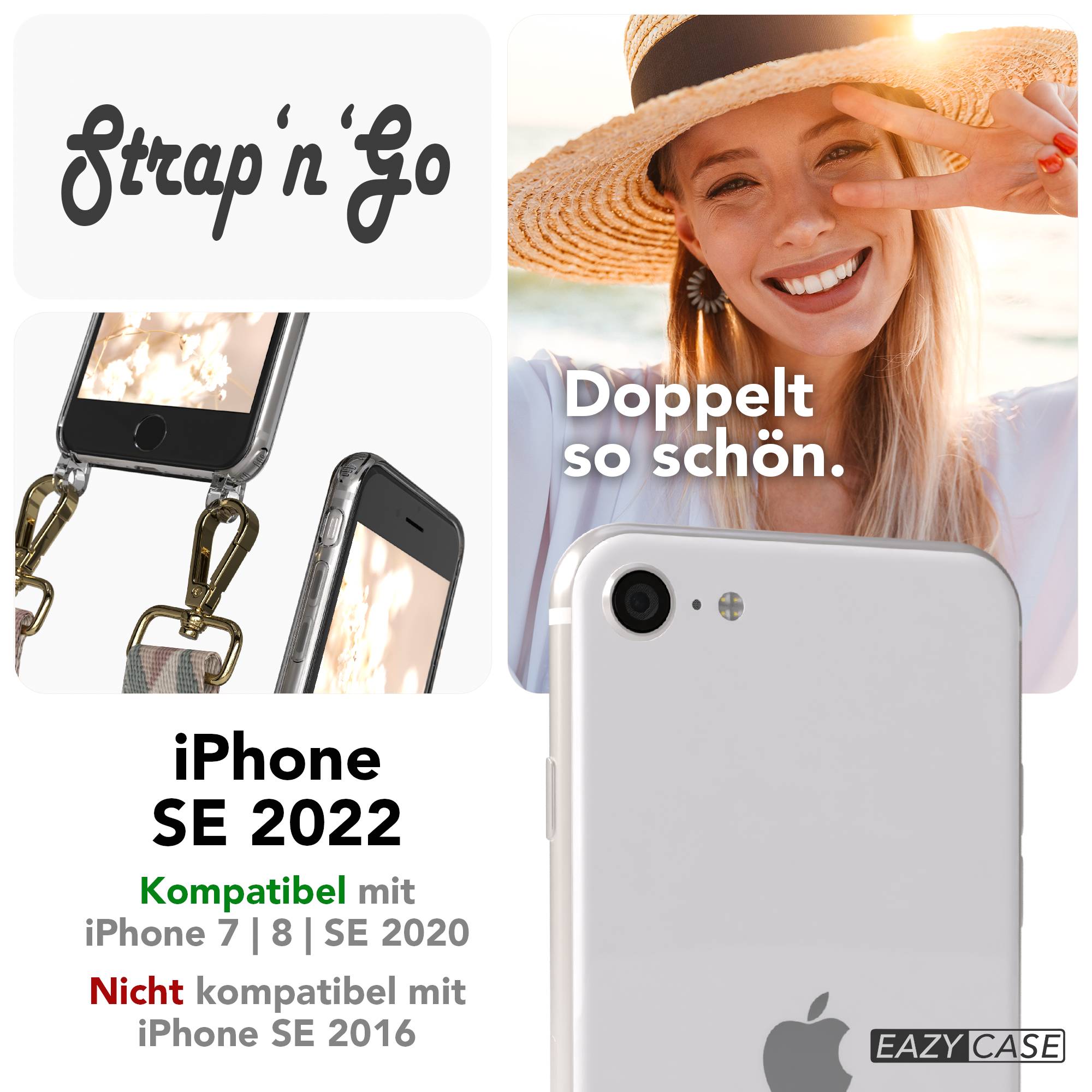 iPhone SE Handykette mit verstellbarem Band und Hülle von EAZY CASE