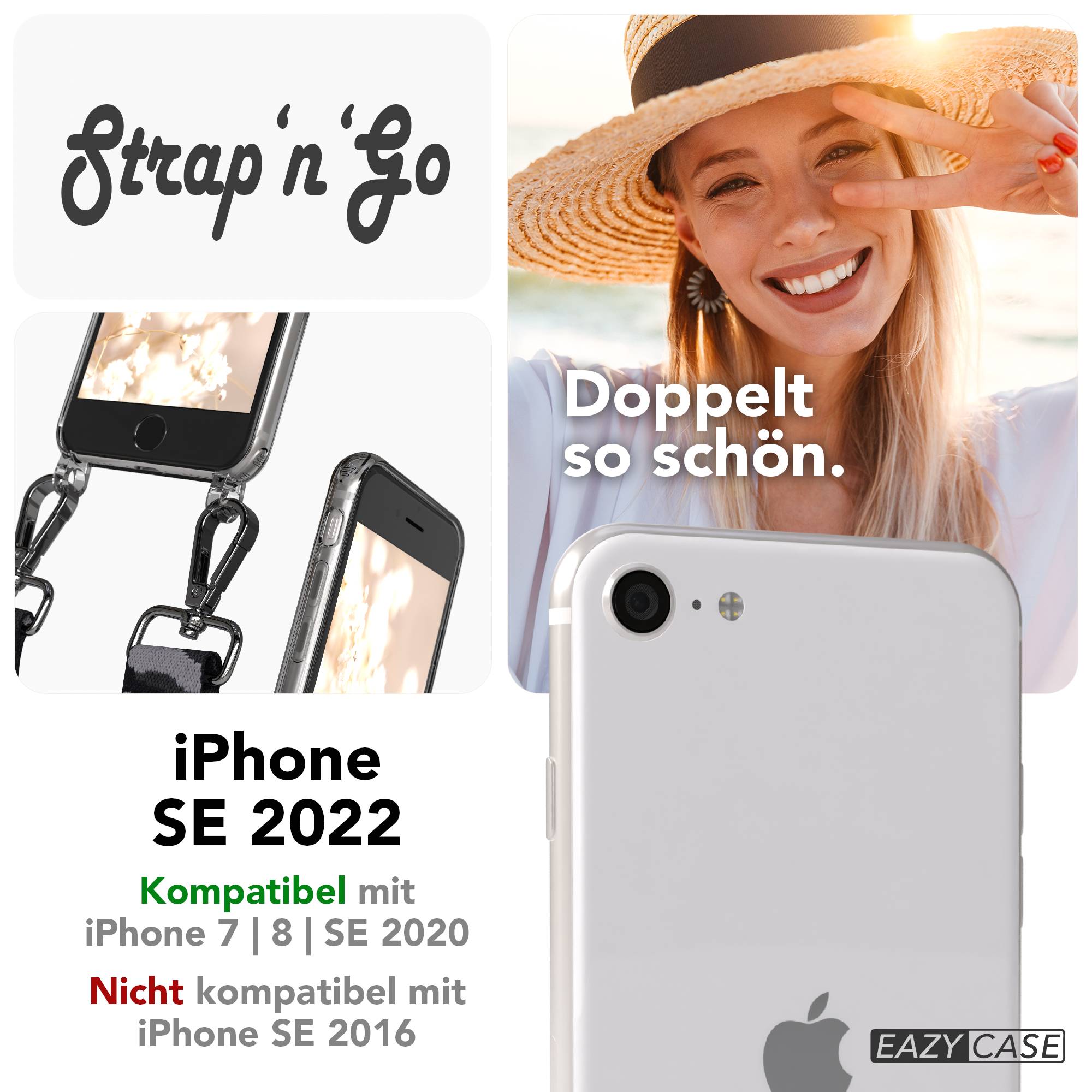 iPhone SE Handykette mit verstellbarem Band und Hülle von EAZY CASE