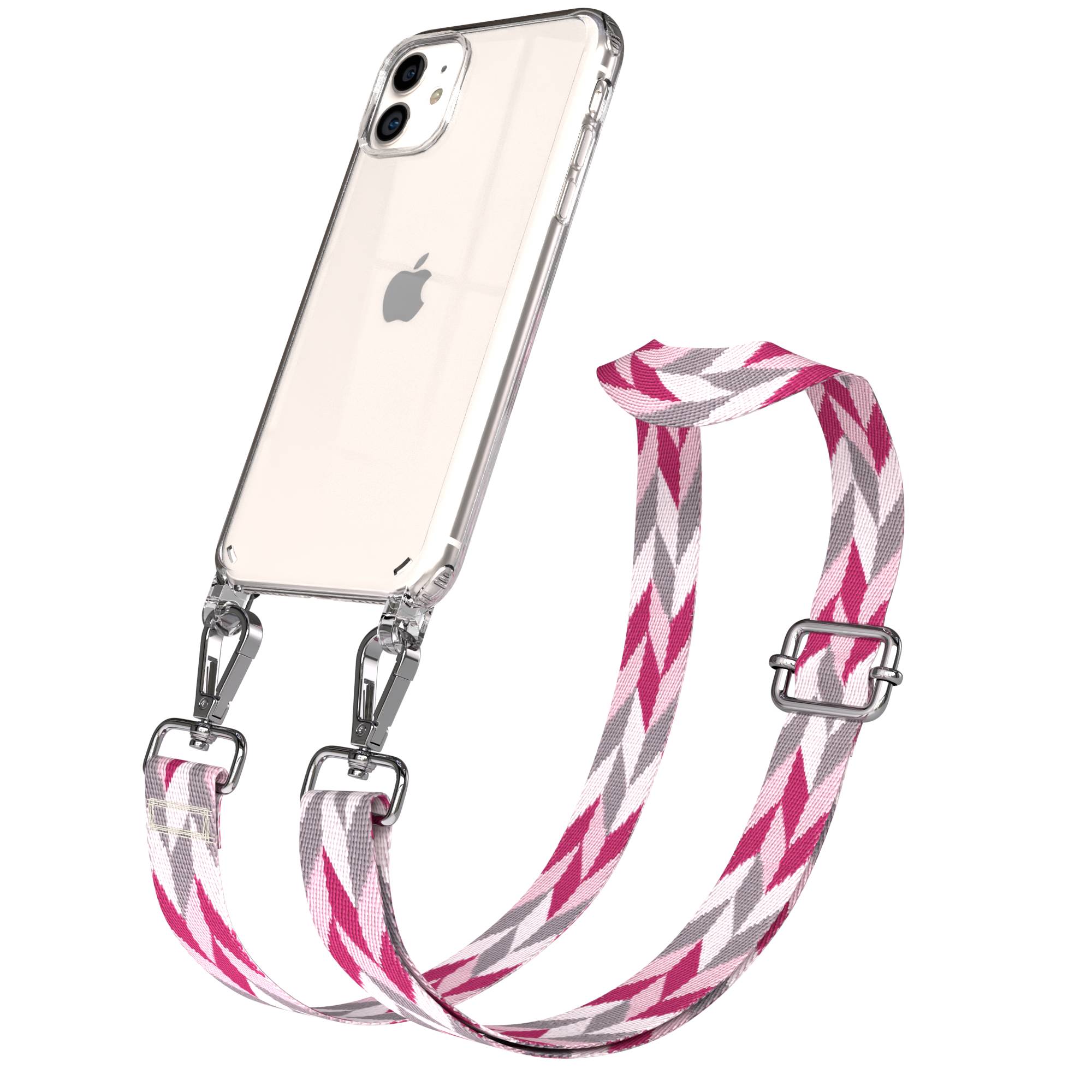 iPhone 11 Handykette verstellbar mit Boho Band Polyester Metallapplikationen