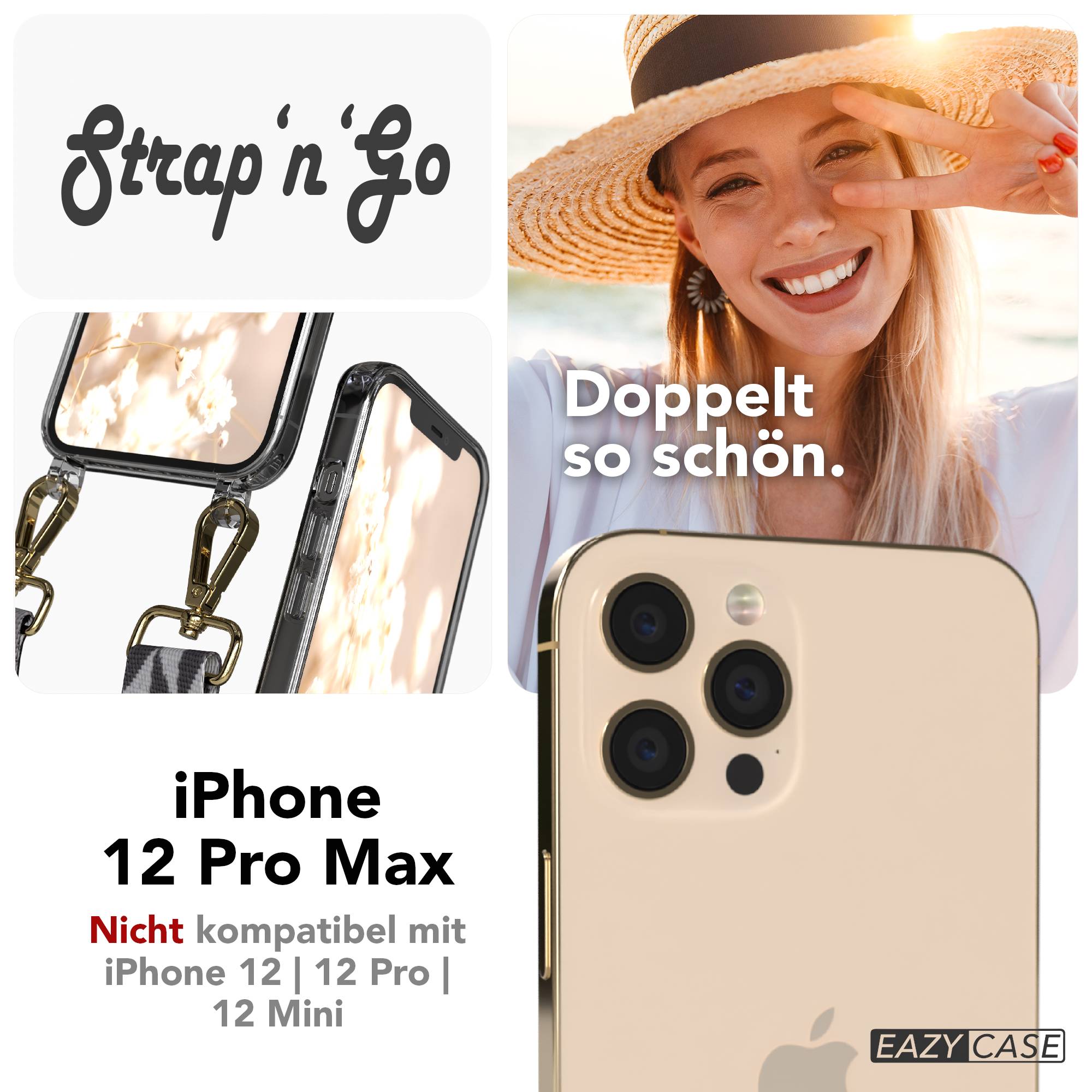 iPhone 12 Pro Max Handykette mit verstellbarem Boho Band von EAZY CASE