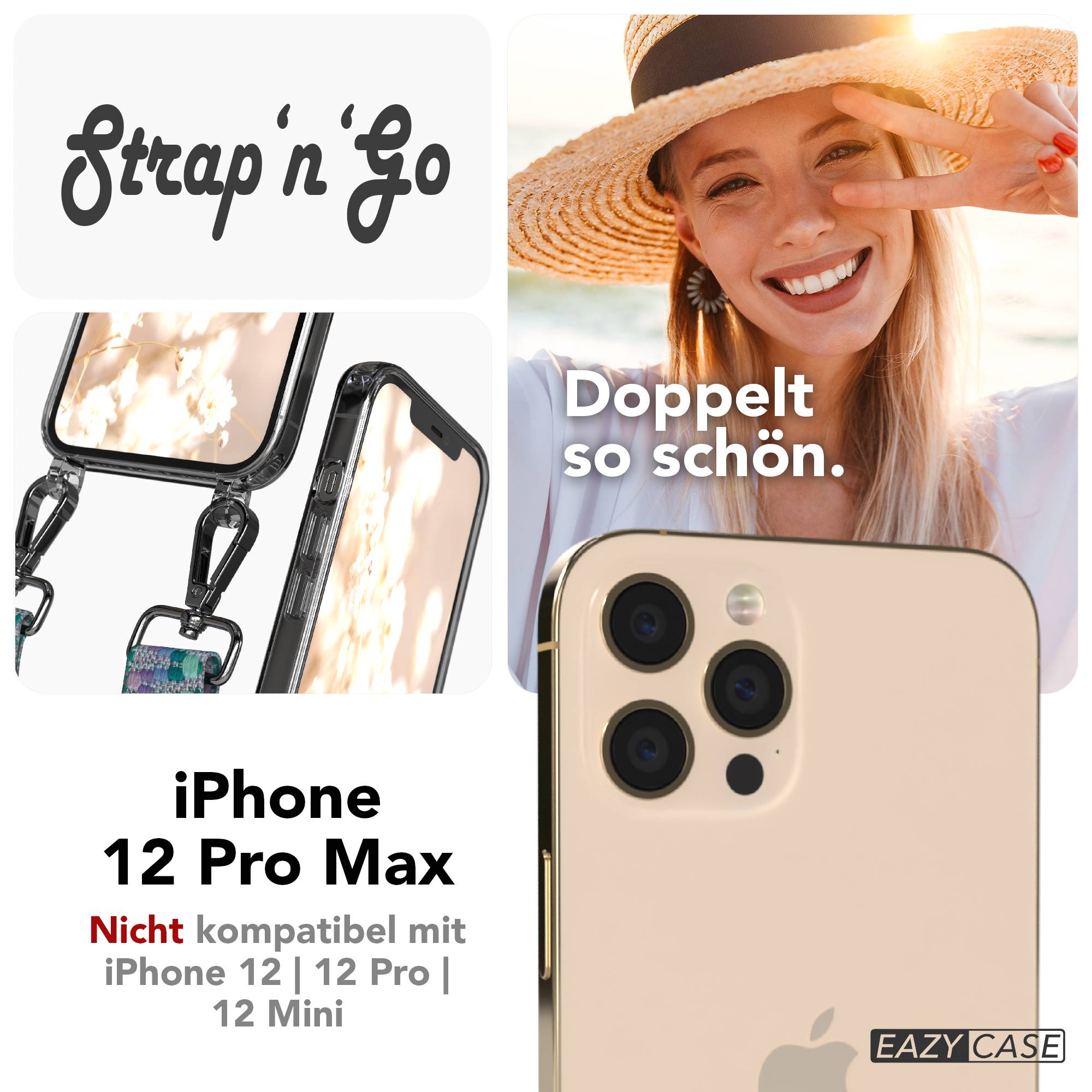 iPhone 12 Pro Max Handykette mit verstellbarem Boho Band von EAZY CASE