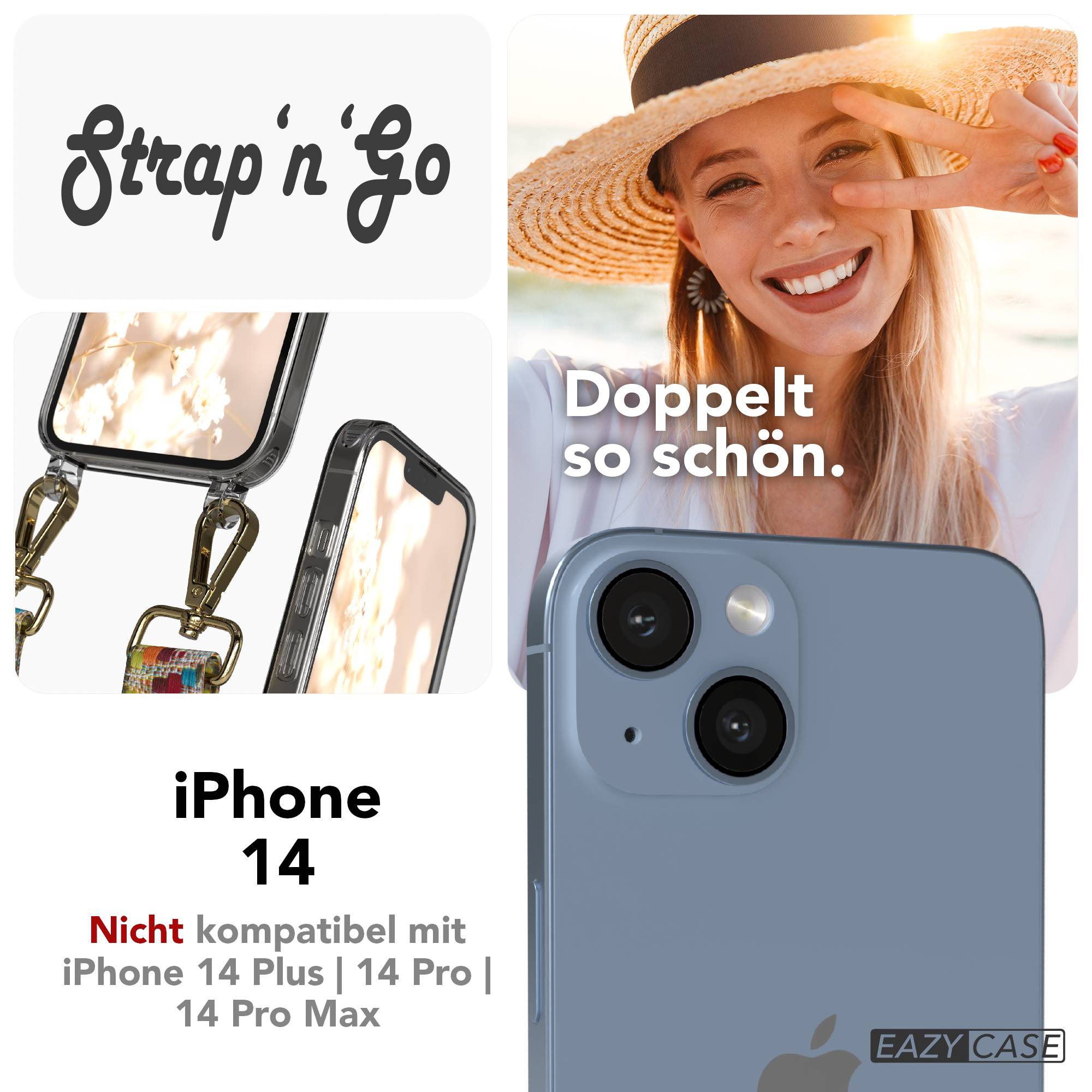 iPhone 14 Handykette mit verstellbarem Boho Band von EAZY CASE