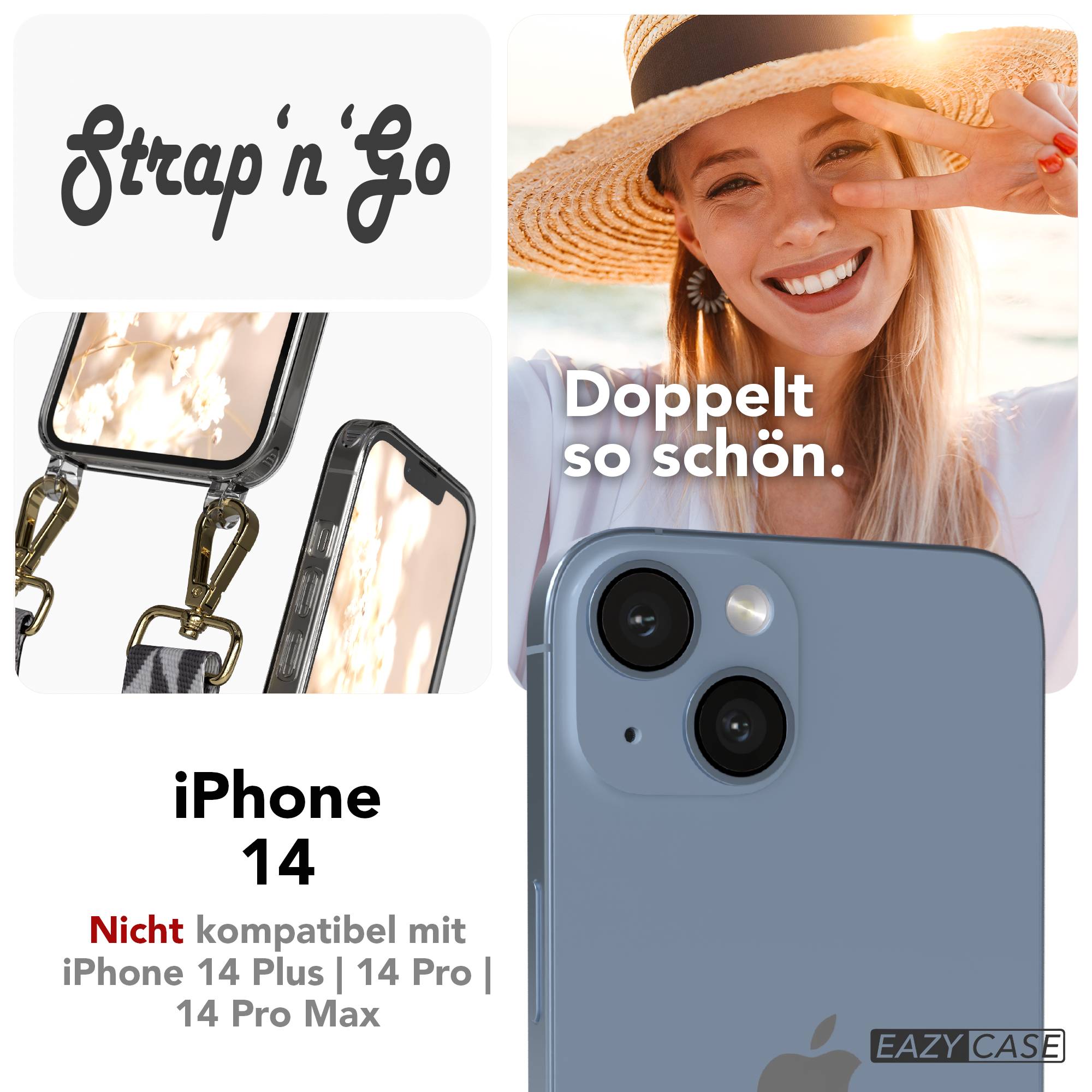 iPhone 14 Handykette mit verstellbarem Boho Band von EAZY CASE