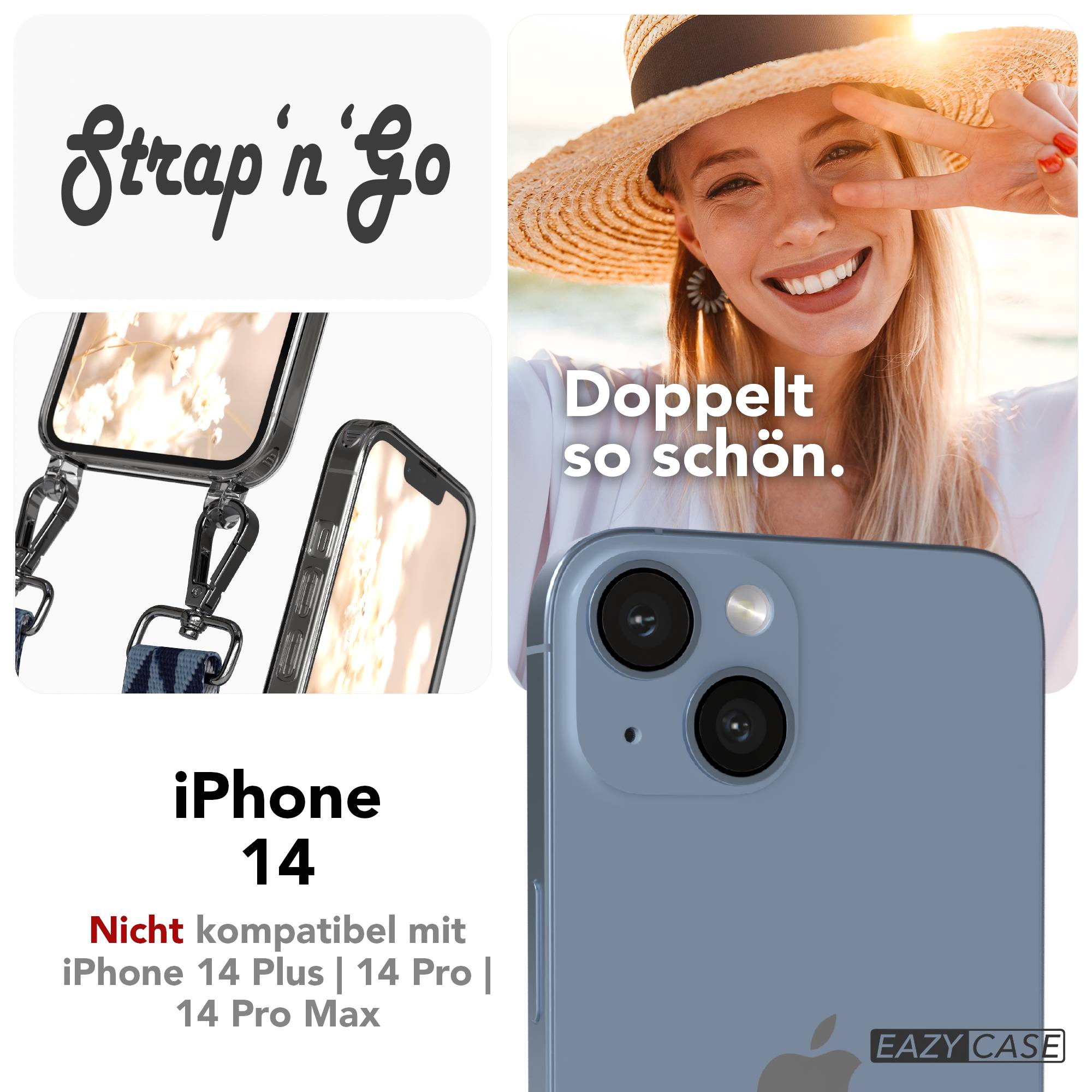 iPhone 14 Handykette mit verstellbarem Boho Band von EAZY CASE