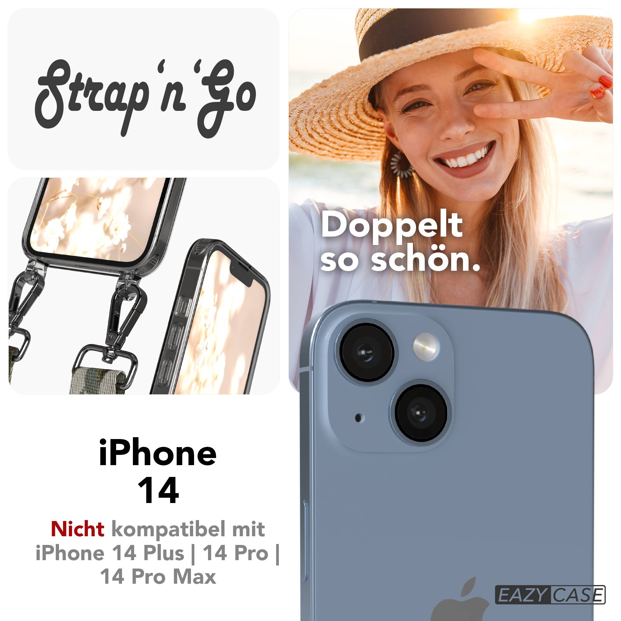 iPhone 14 Handykette mit verstellbarem Boho Band von EAZY CASE