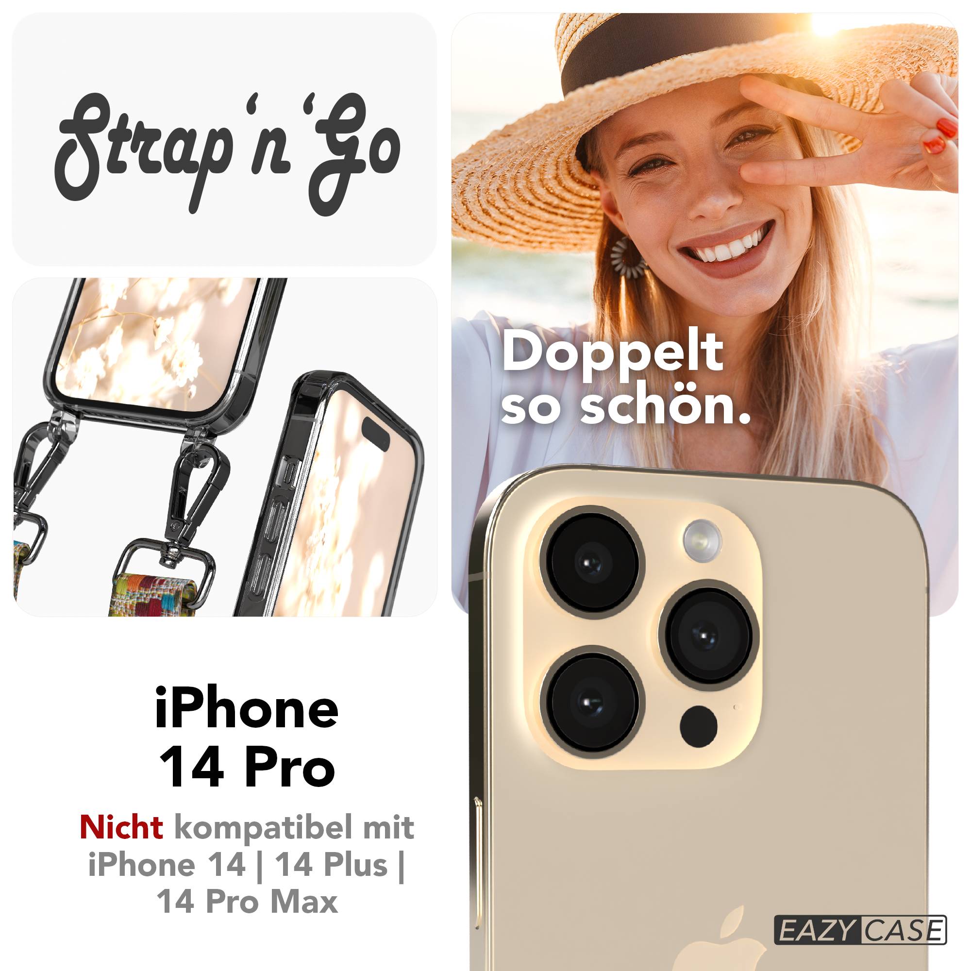 iPhone 14 Pro Handykette mit verstellbarem Boho Tragegurt von EAZY CASE
