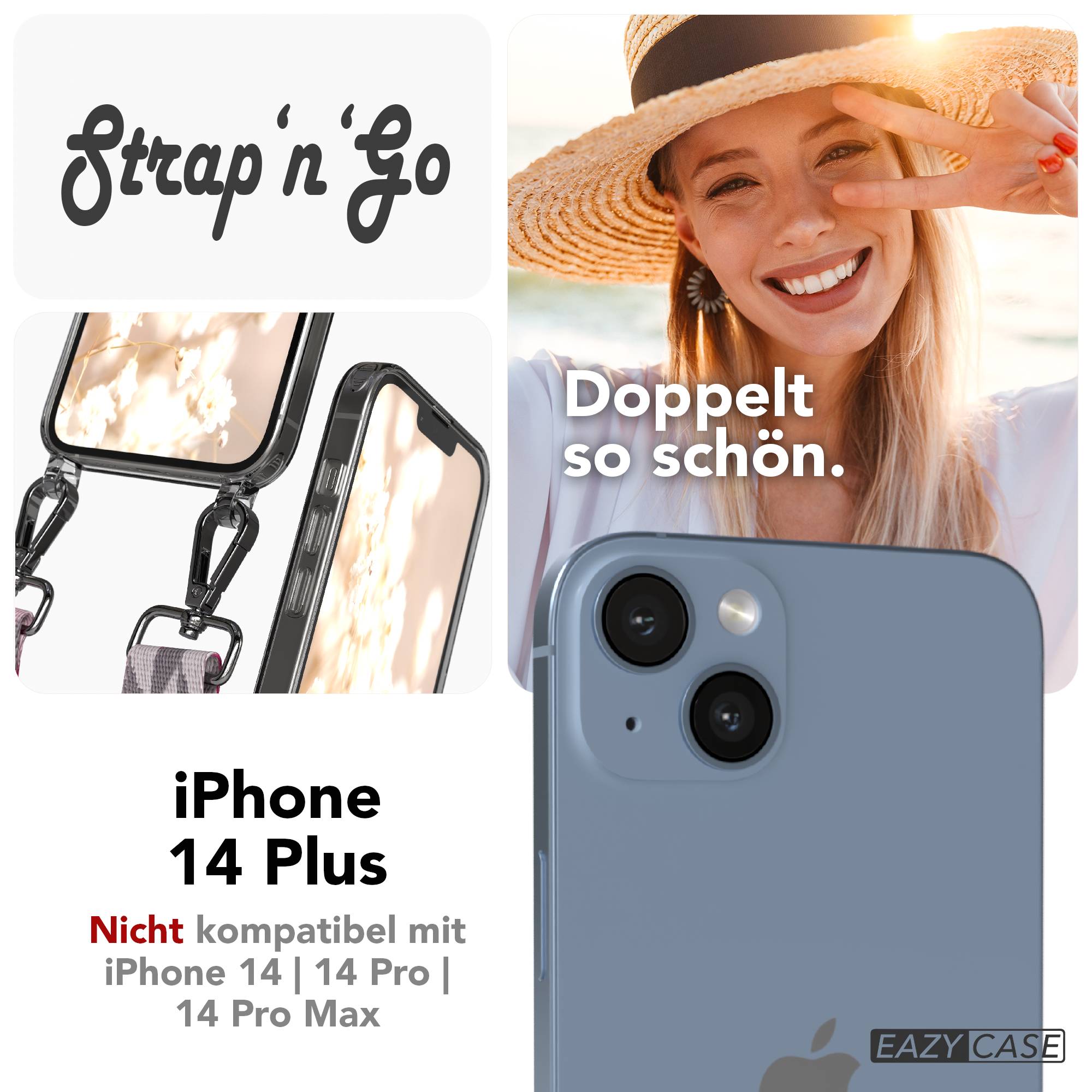 iPhone 14 Plus Handykette mit Boho Band verstellbarer Trageriemen