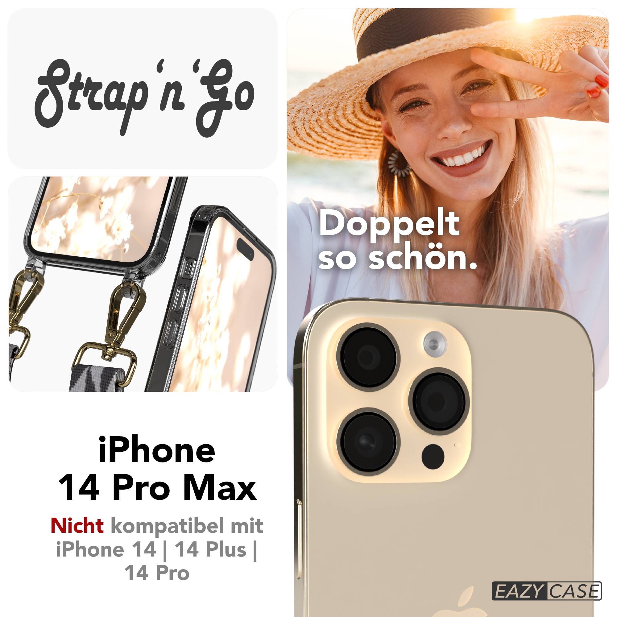 iPhone 14 Pro Max Handykette mit Boho Band verstellbar