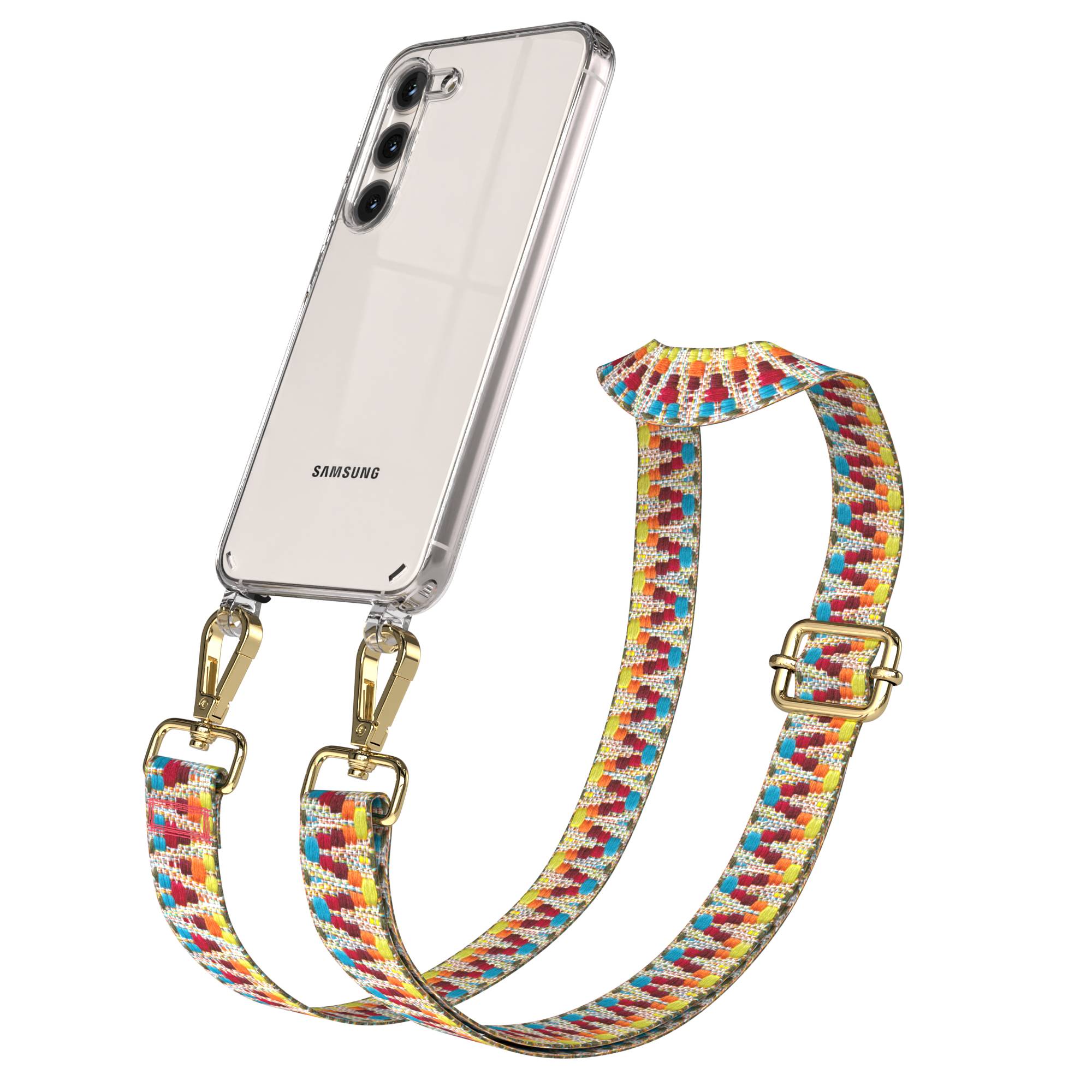 Samsung Galaxy S23 Handykette mit Boho Band und verstellbarem Riemen