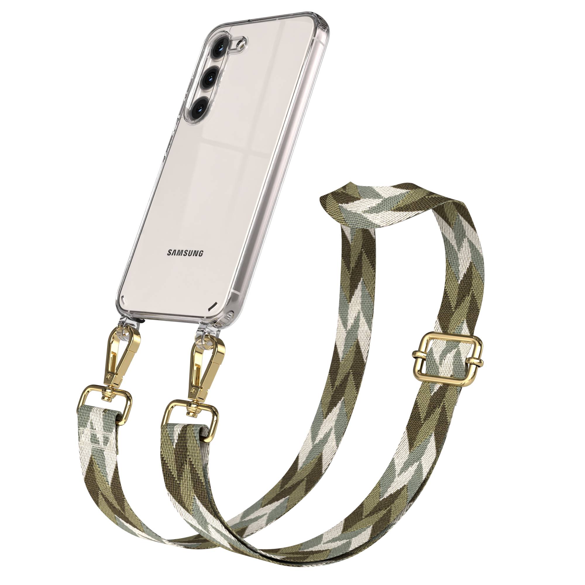 Samsung Galaxy S23 Handykette mit Boho Band und verstellbarem Riemen