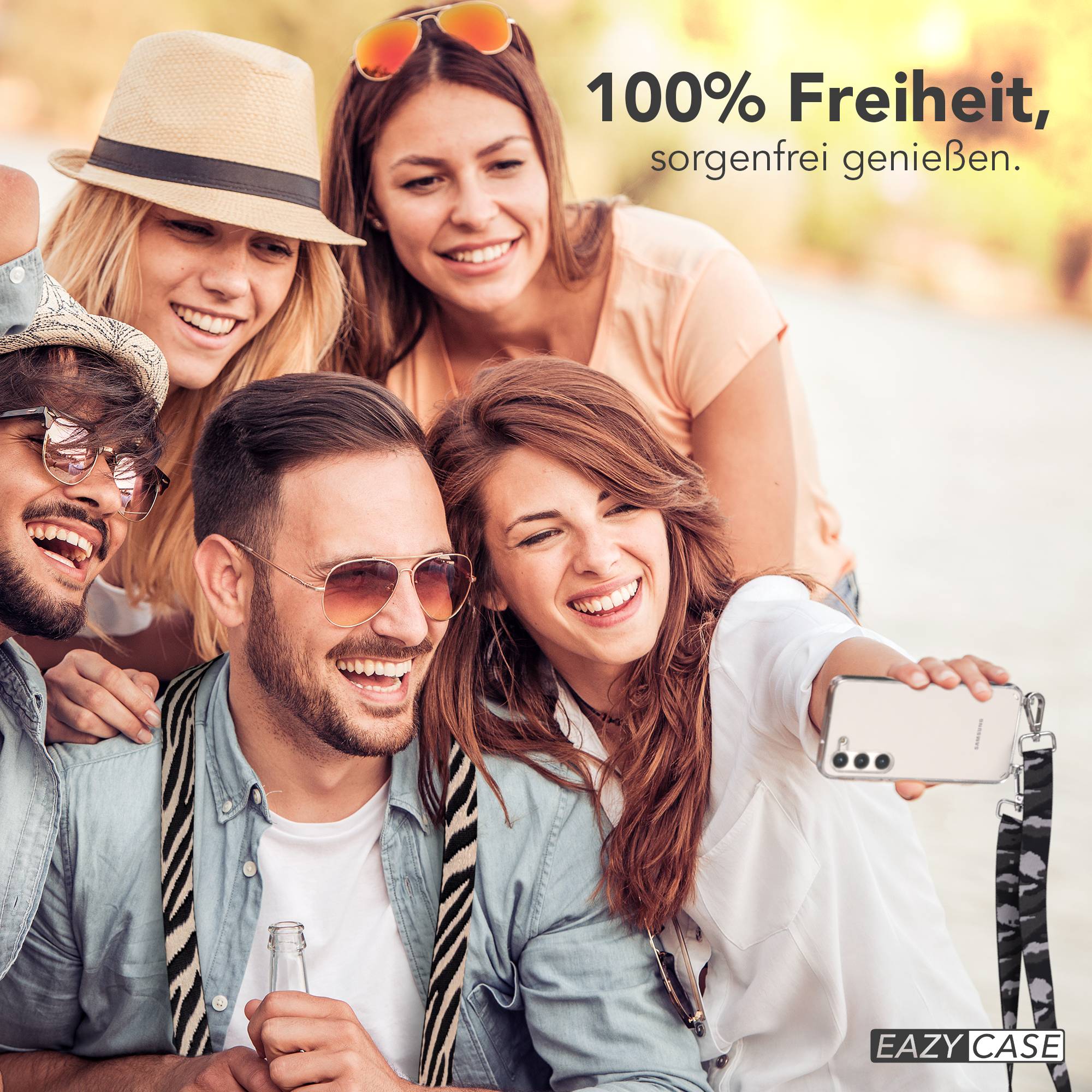 Samsung Galaxy S23 Handykette mit Boho Band und verstellbarem Riemen
