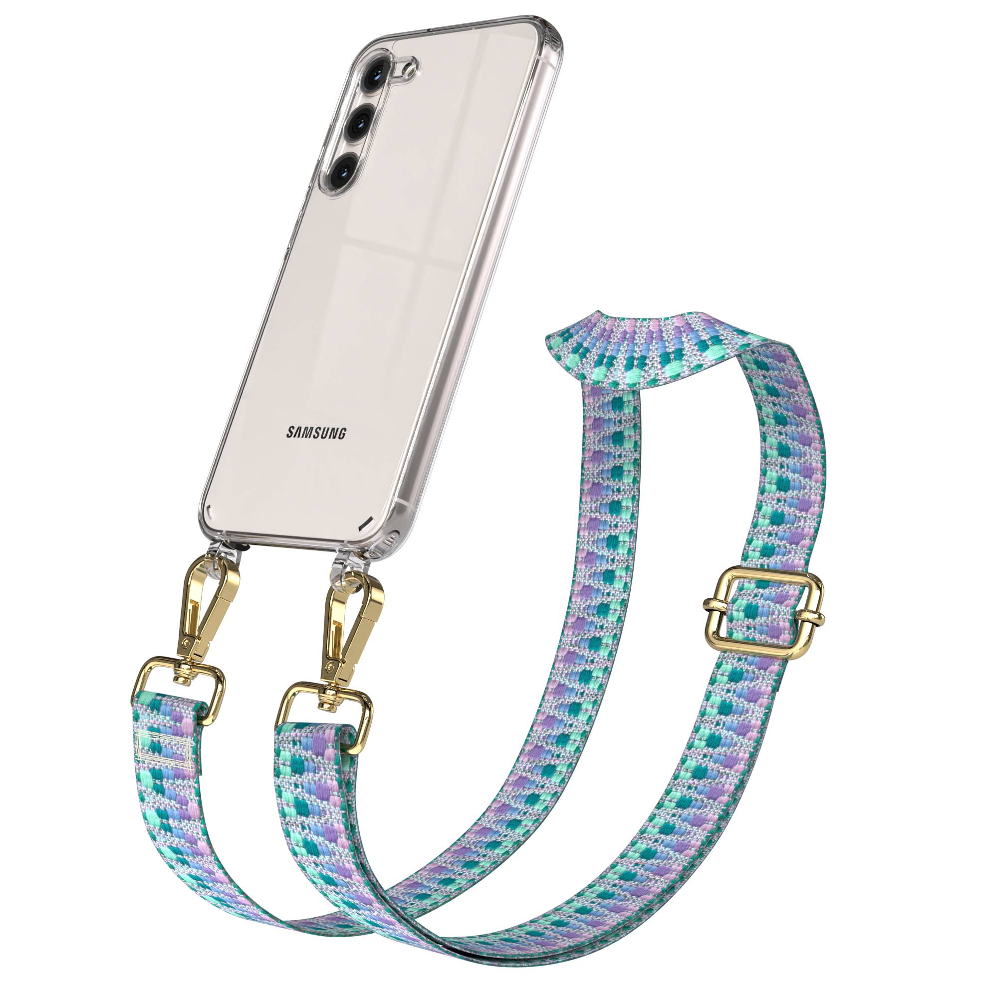 Samsung Galaxy S23 Plus Handykette mit Boho Band Umhängegurt Set