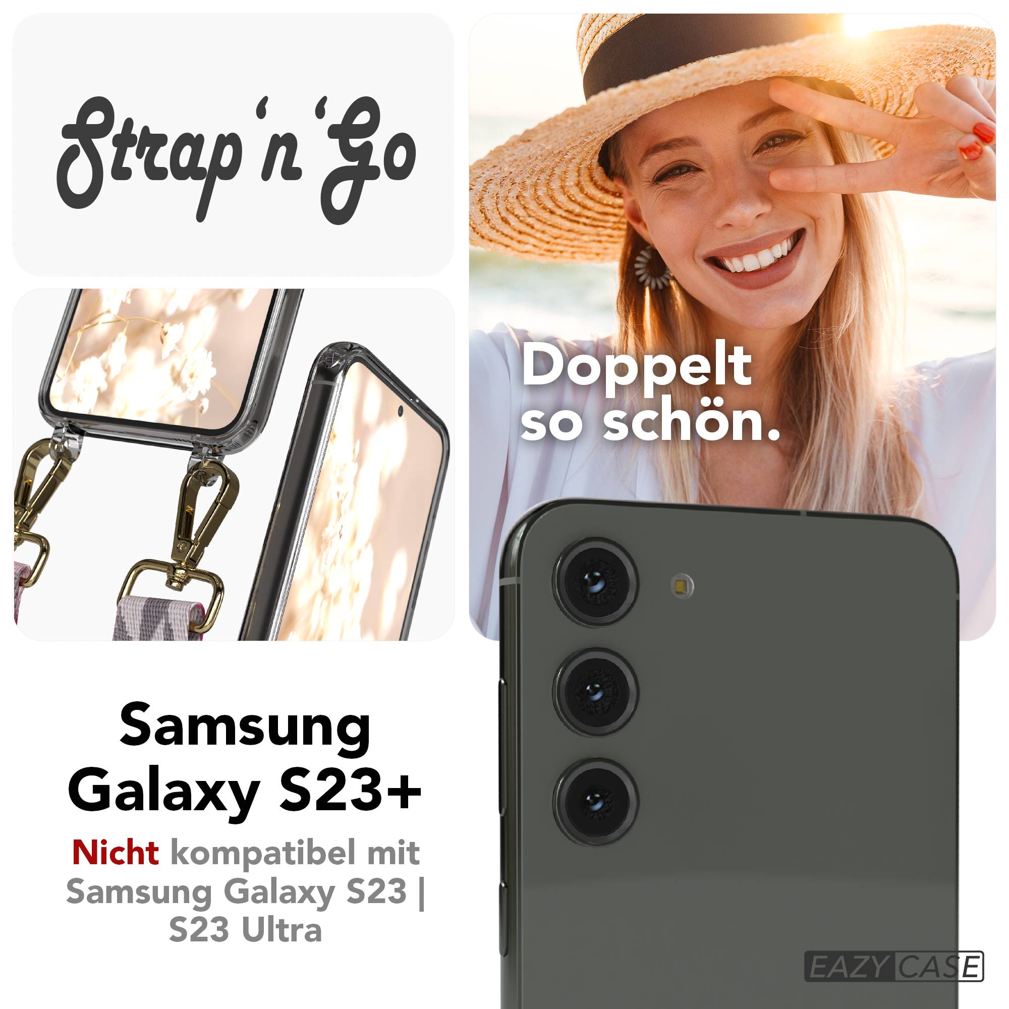 Samsung Galaxy S23 Plus Handykette mit Boho Band Umhängegurt Set