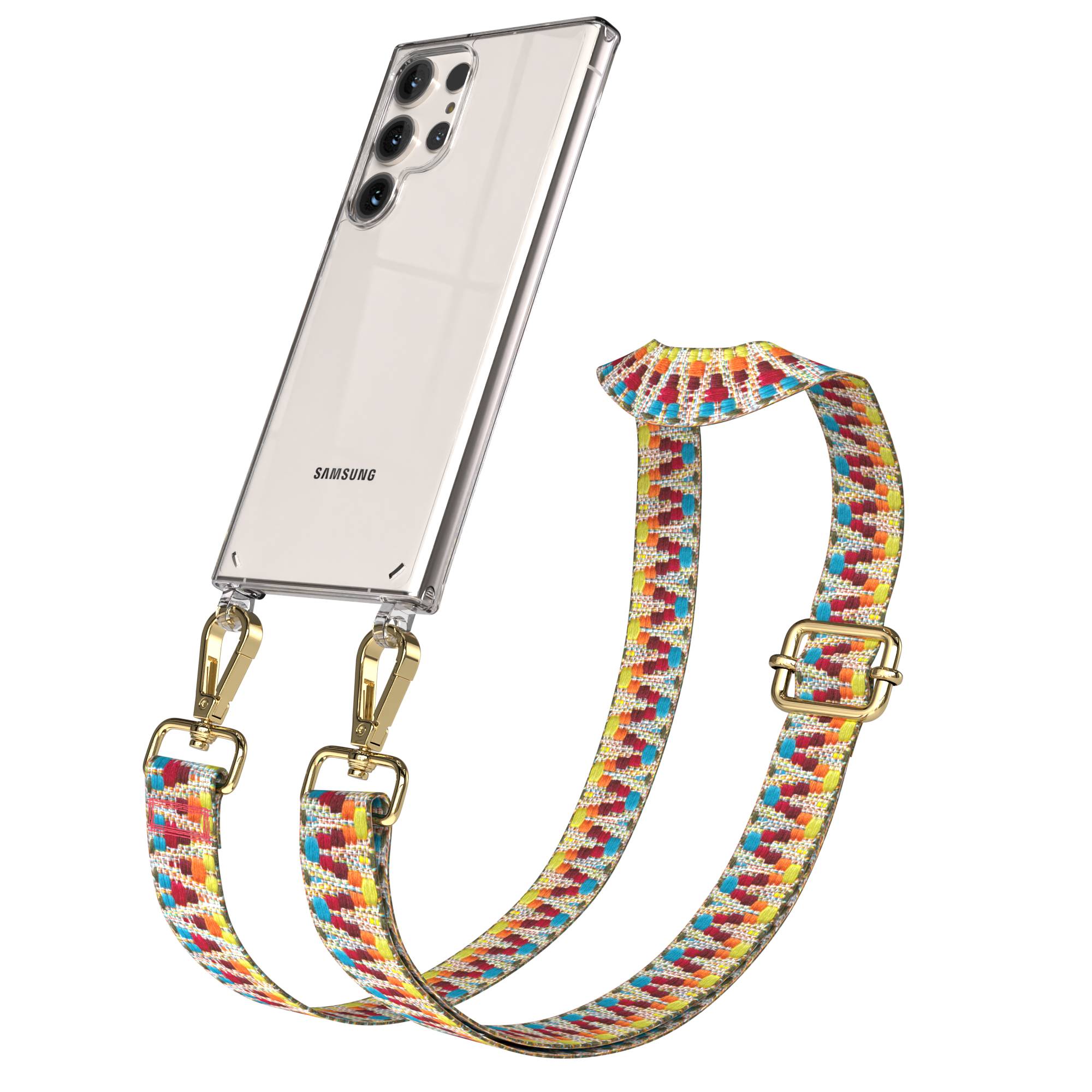 Samsung Galaxy S23 Ultra Handykette mit Boho Band verstellbar