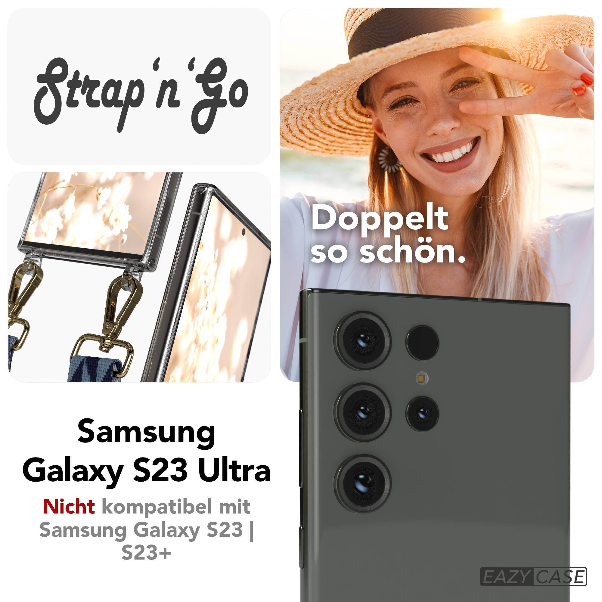 Samsung Galaxy S23 Ultra Handykette mit Boho Band verstellbar