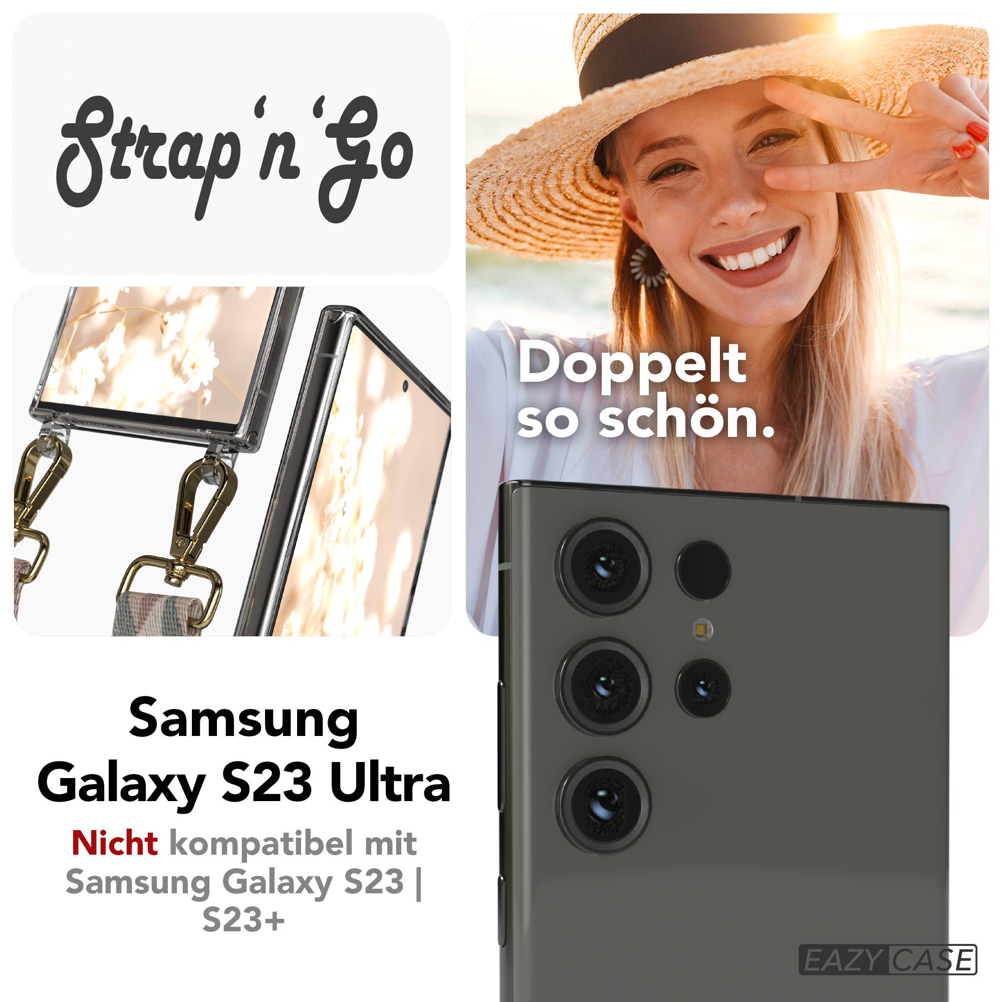 Samsung Galaxy S23 Ultra Handykette mit Boho Band verstellbar
