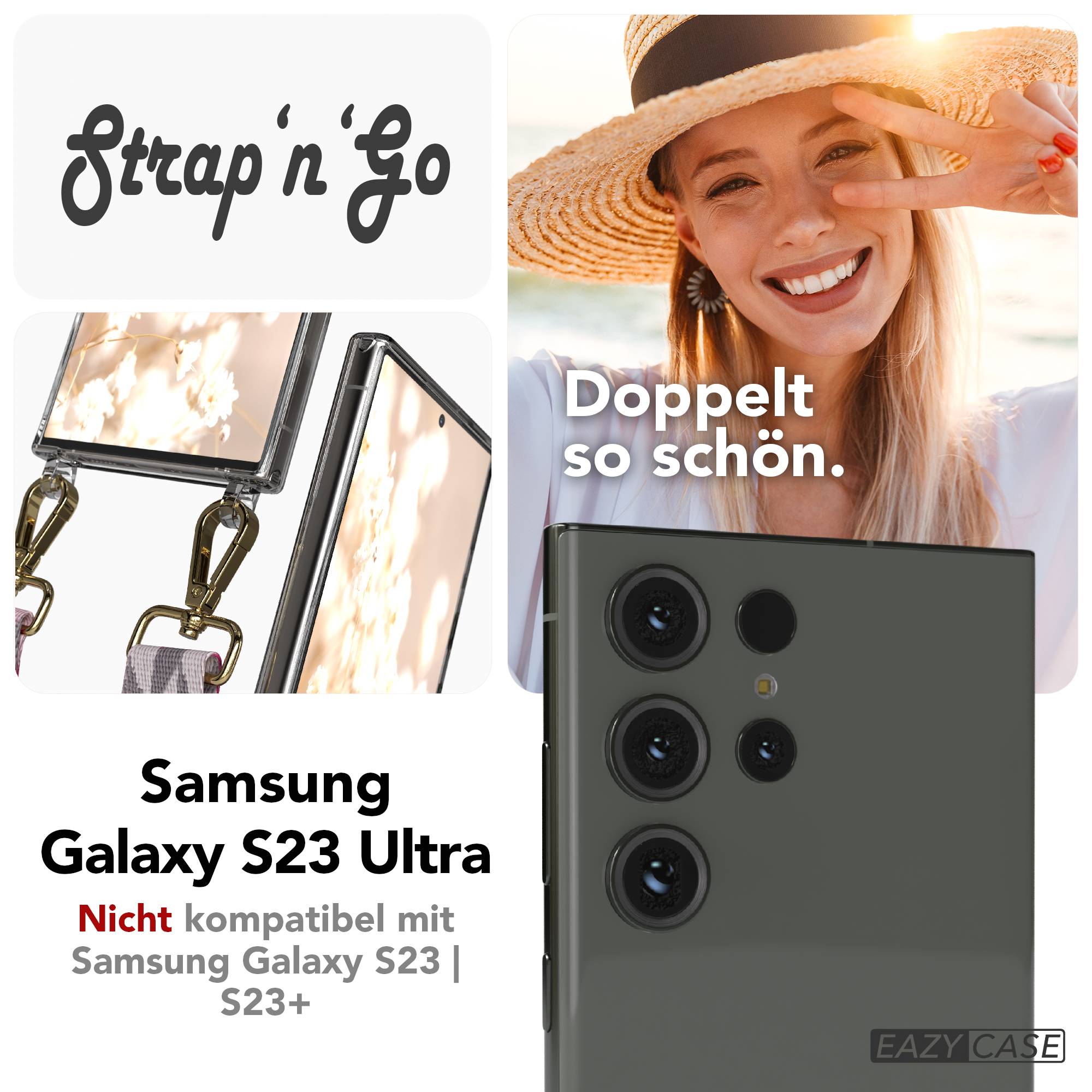 Samsung Galaxy S23 Ultra Handykette mit Boho Band verstellbar