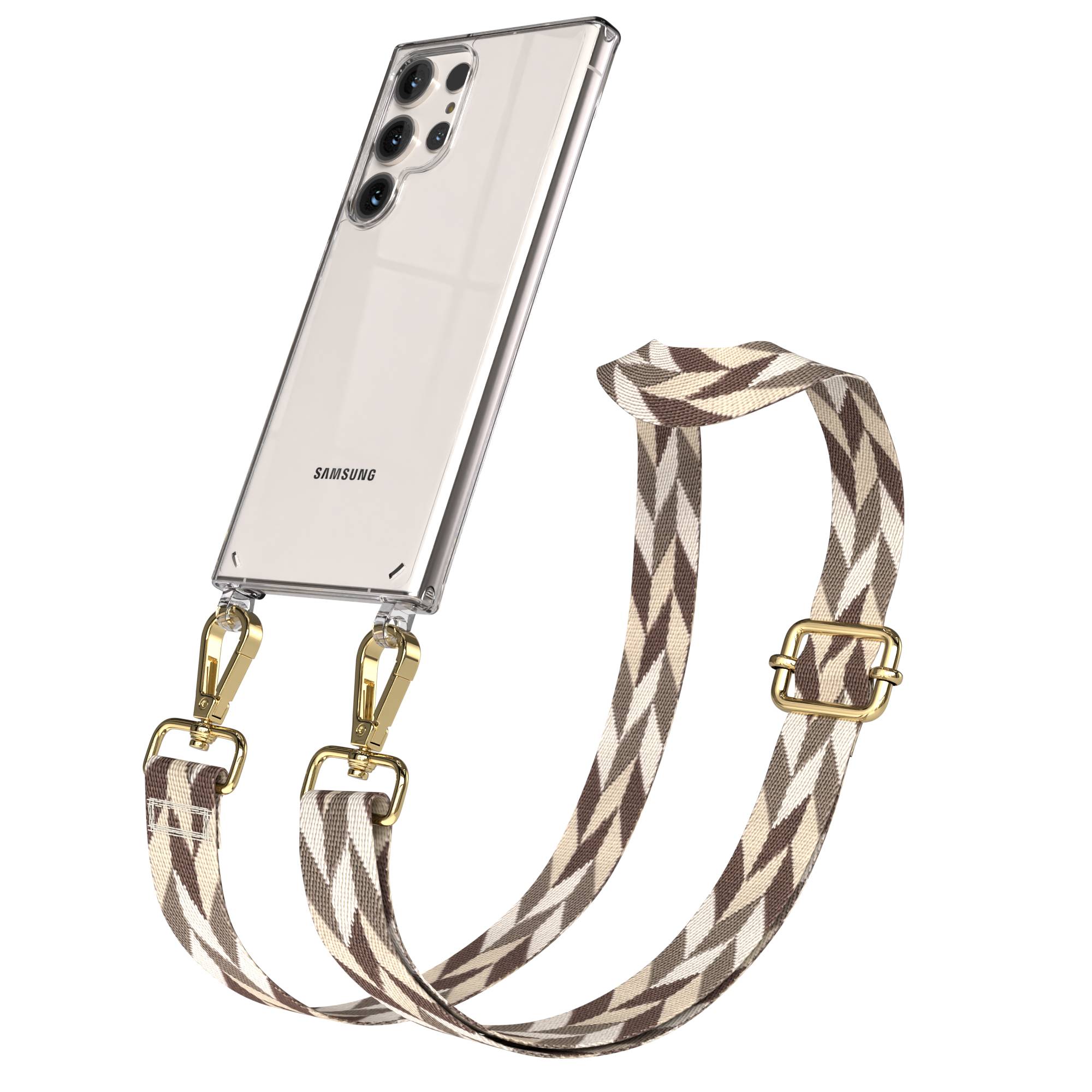 Samsung Galaxy S23 Ultra Handykette mit Boho Band verstellbar