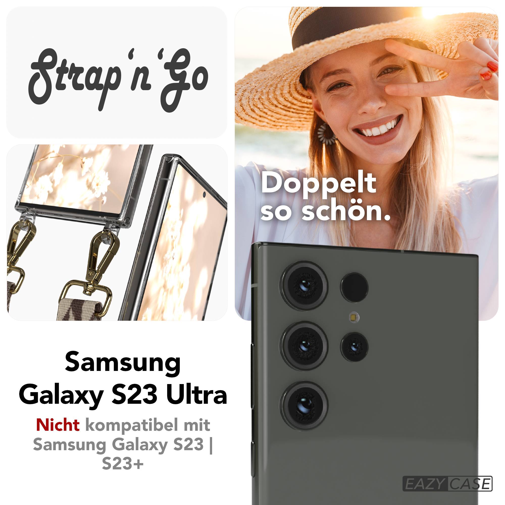 Samsung Galaxy S23 Ultra Handykette mit Boho Band verstellbar