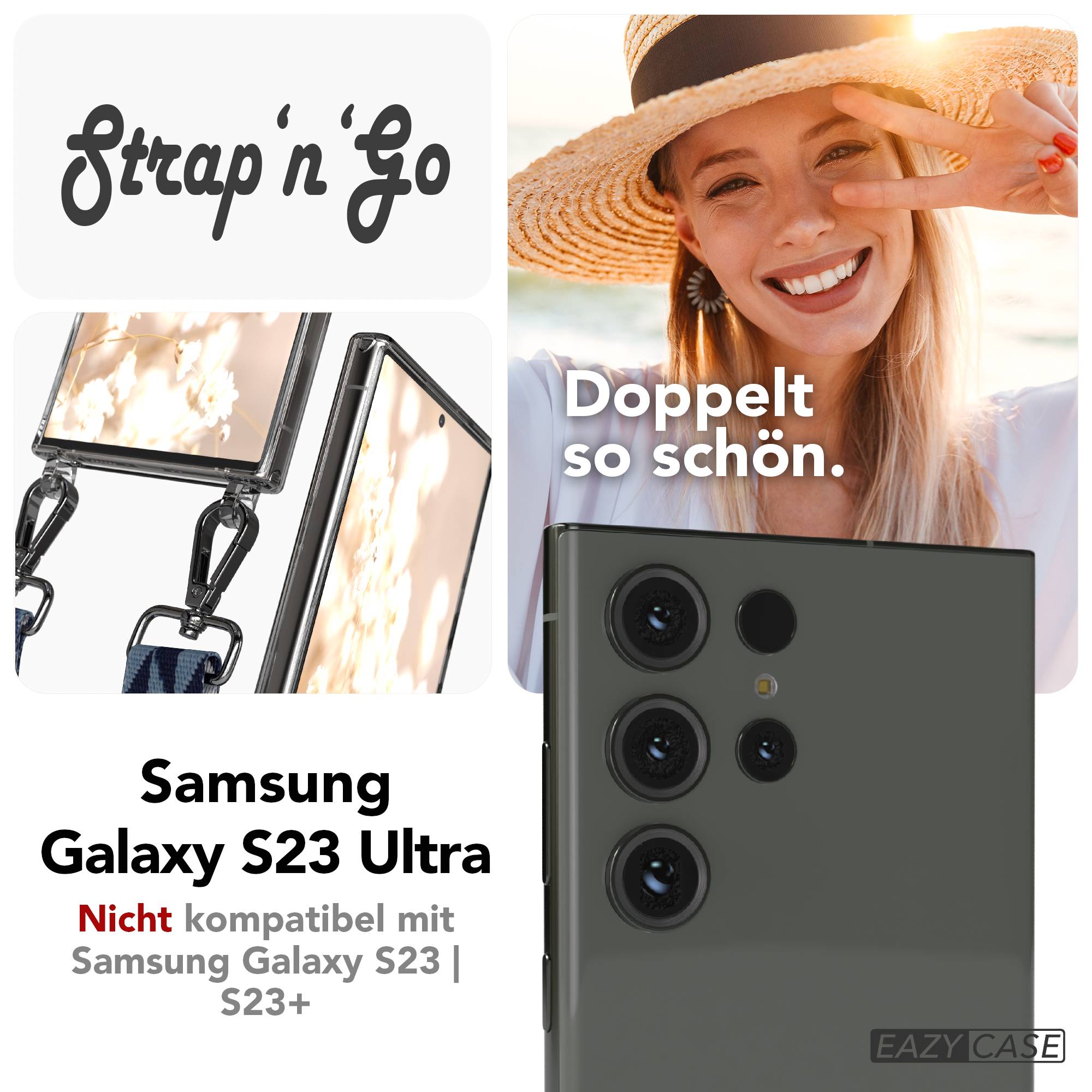 Samsung Galaxy S23 Ultra Handykette mit Boho Band verstellbar