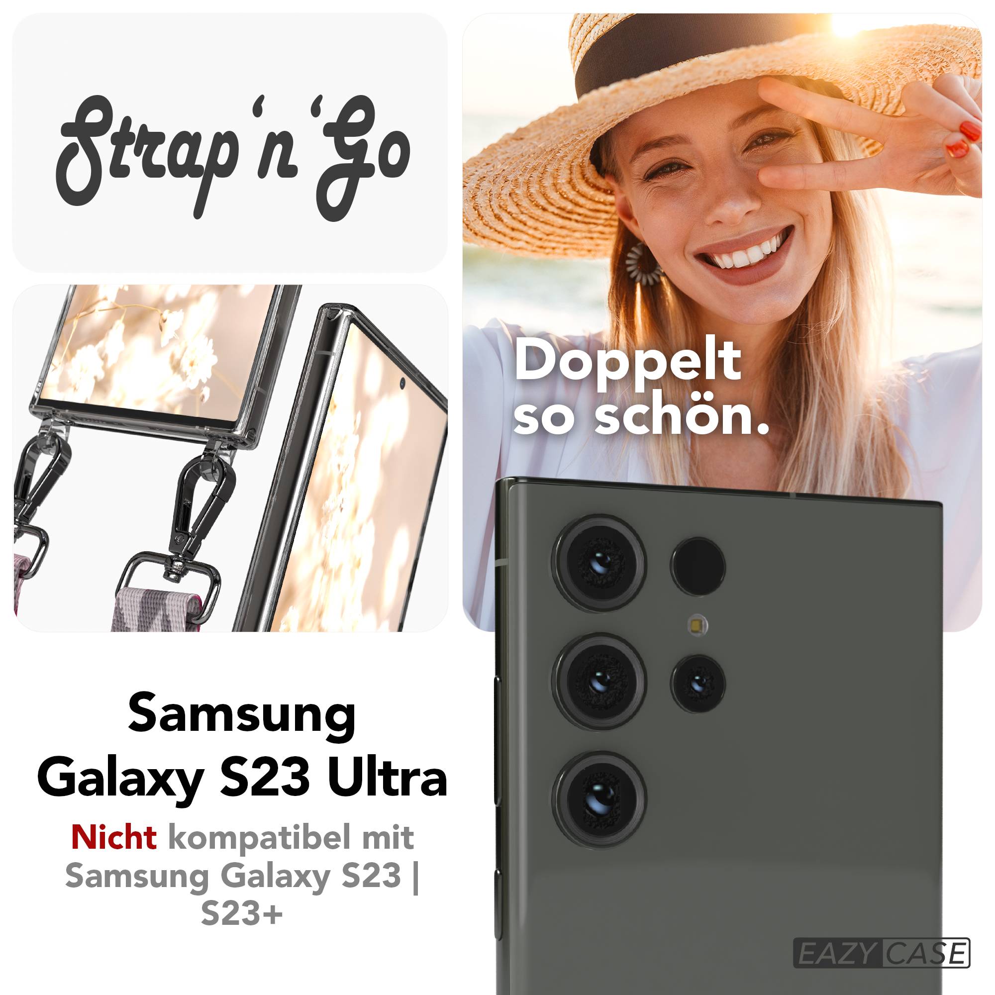 Samsung Galaxy S23 Ultra Handykette mit Boho Band verstellbar