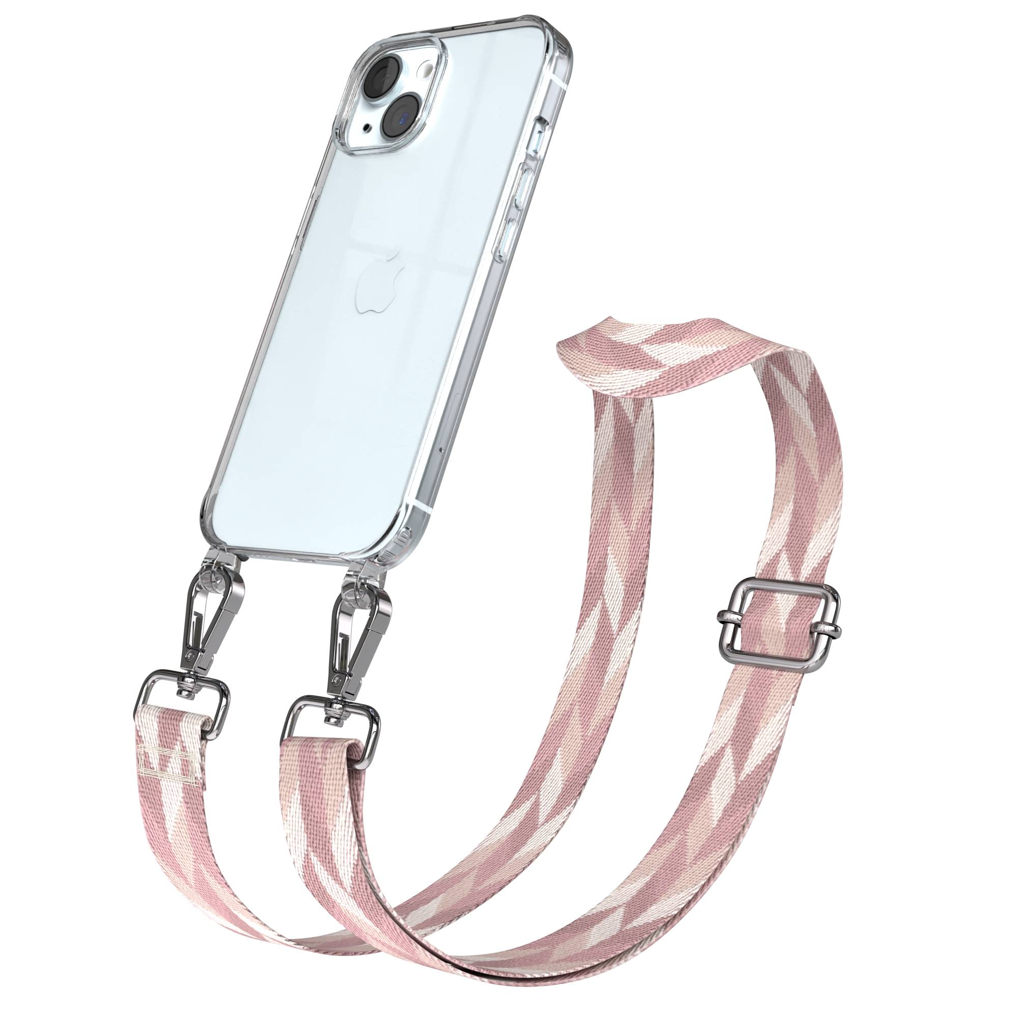 Apple iPhone 15 Handykette mit verstellbarem Boho Band zum Umhängen