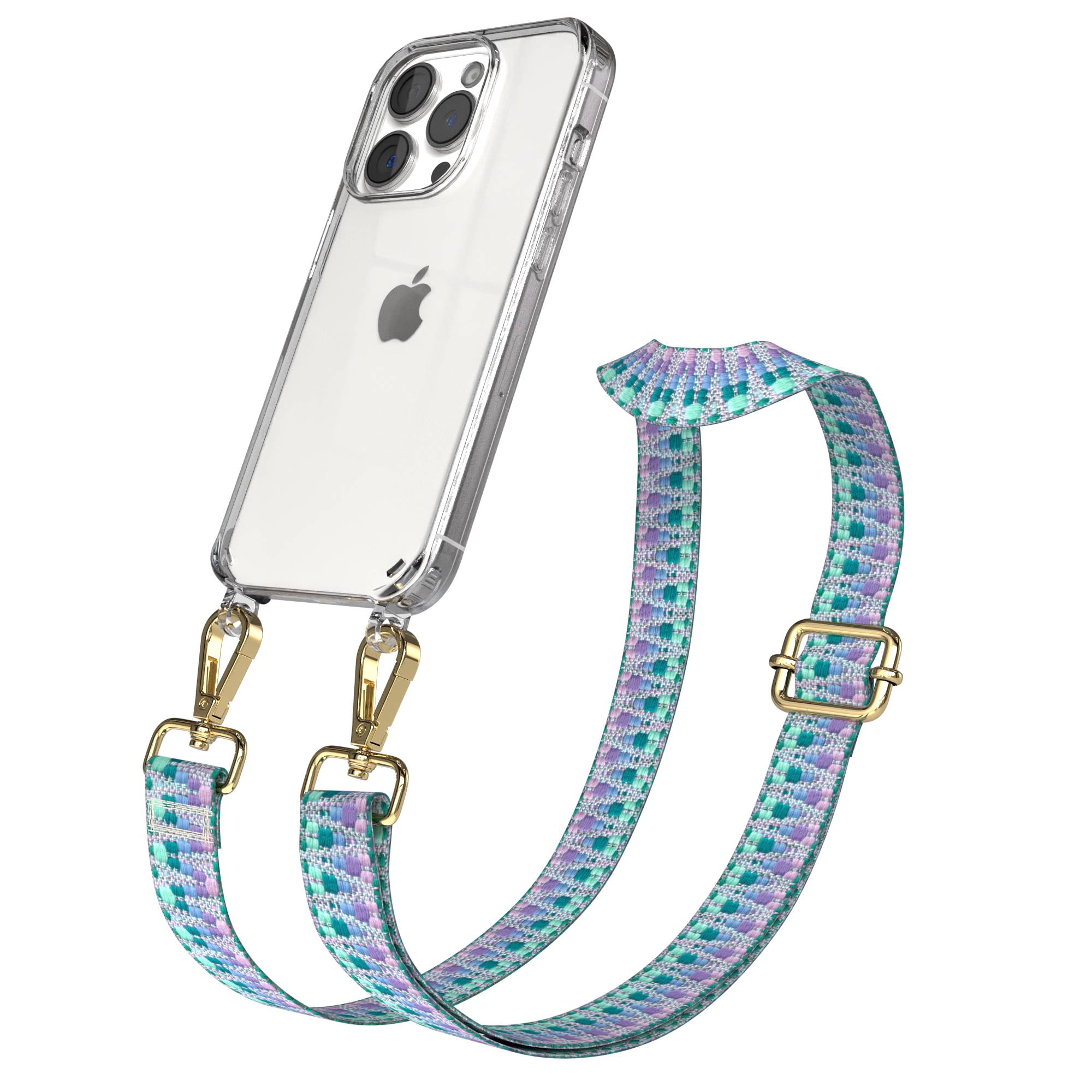 iPhone 15 Pro Handykette mit verstellbarem Trageriemen Boho Design