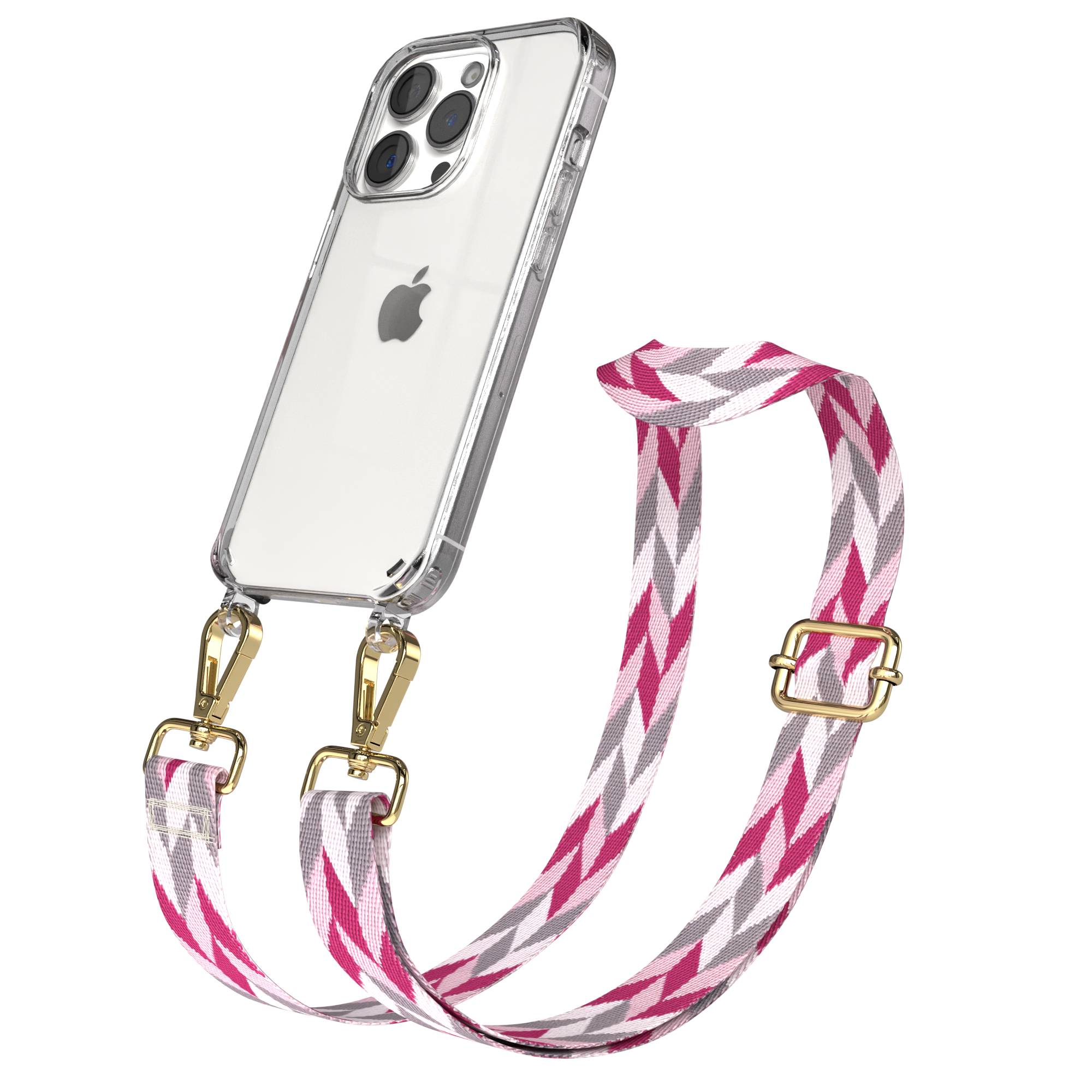 iPhone 15 Pro Handykette mit verstellbarem Trageriemen Boho Design
