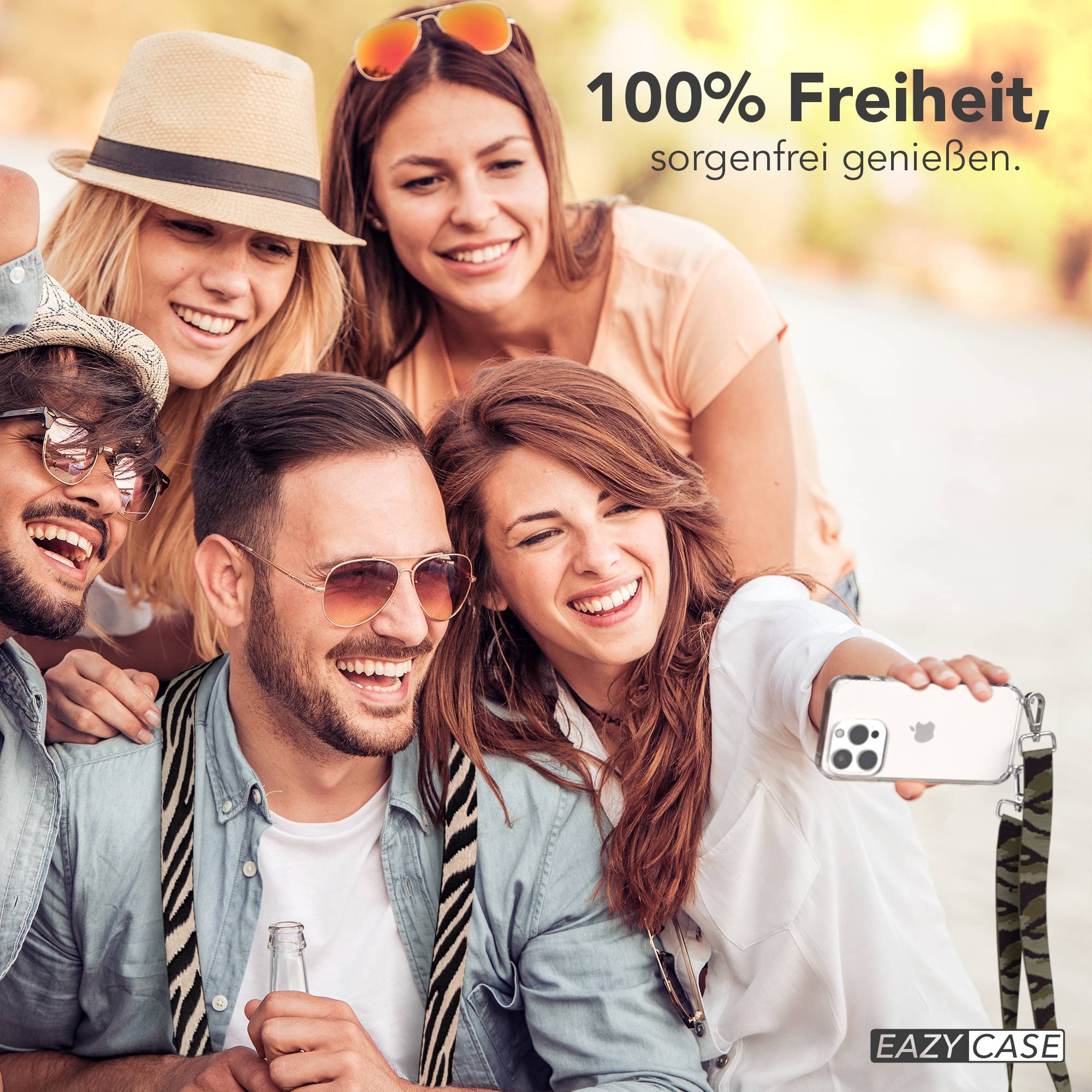 iPhone 15 Pro Handykette mit verstellbarem Trageriemen Boho Design
