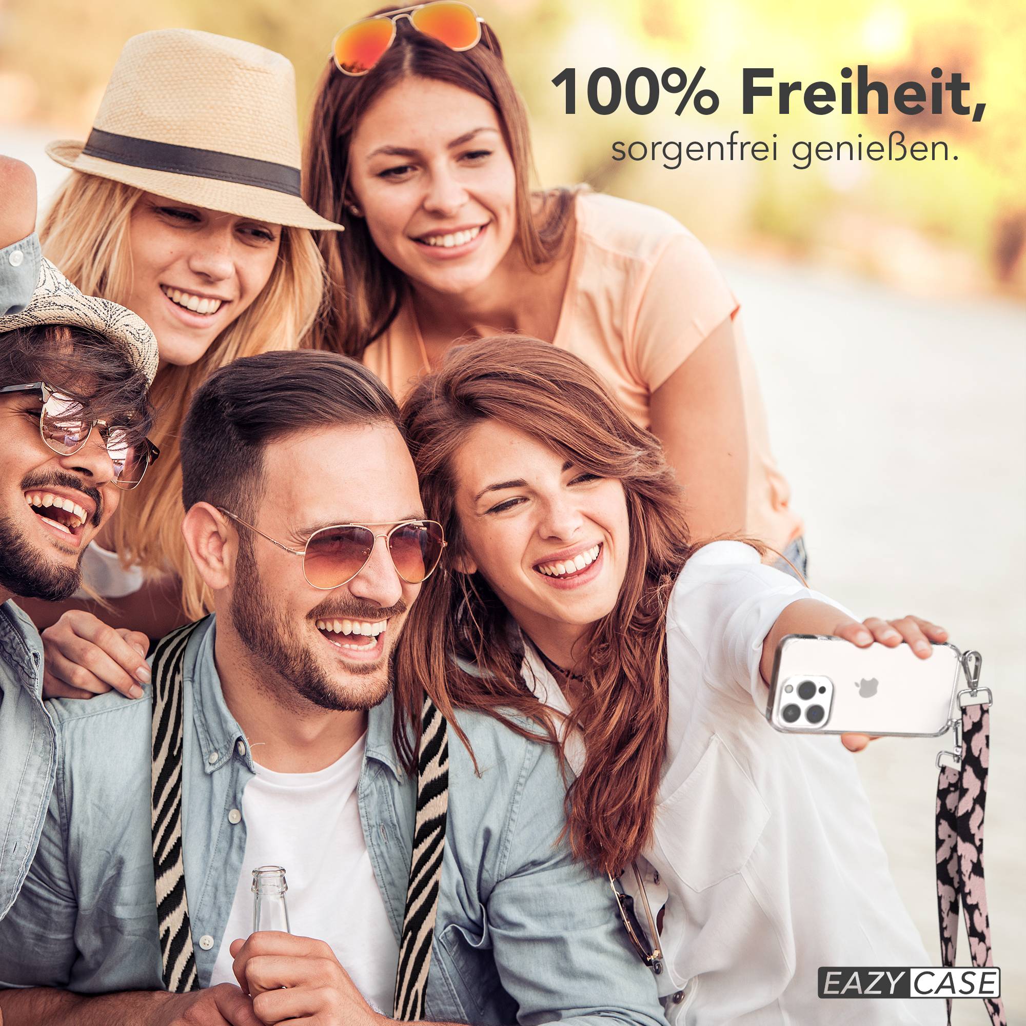 iPhone 15 Pro Handykette mit verstellbarem Trageriemen Boho Design