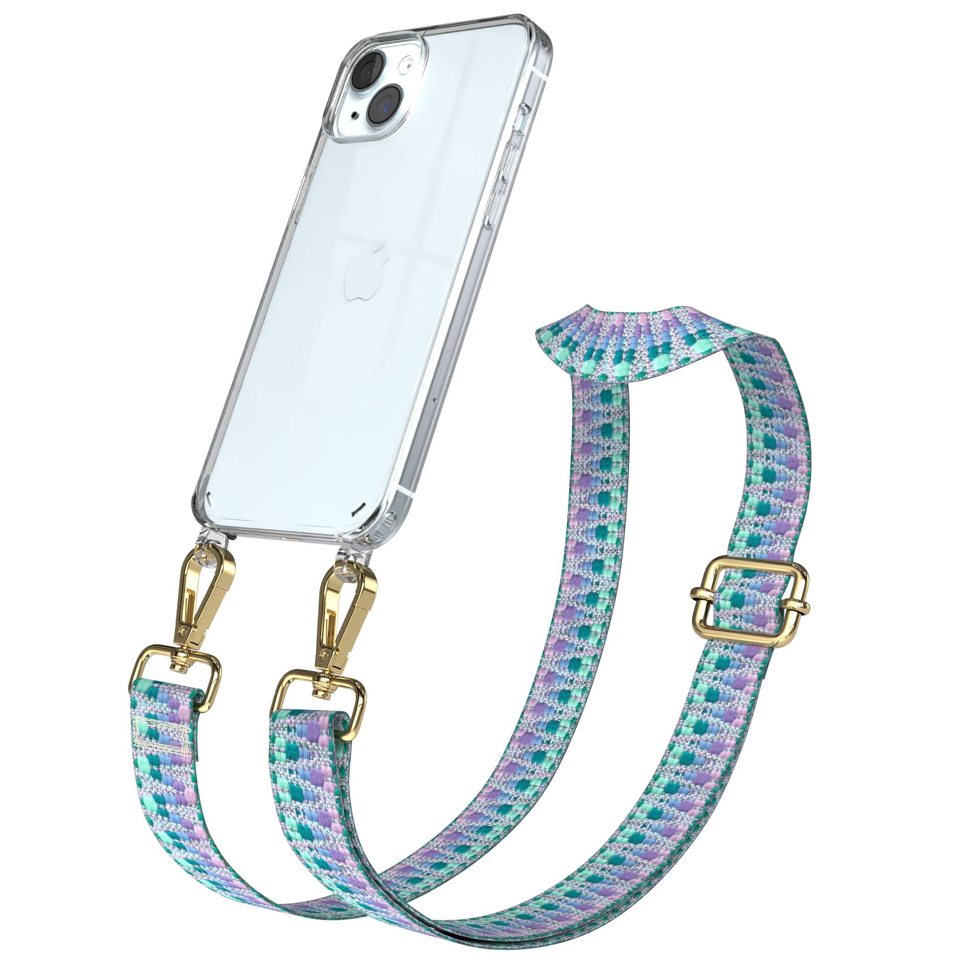 iPhone 15 Plus Handykette verstellbar mit Boho Band Design EAZY CASE