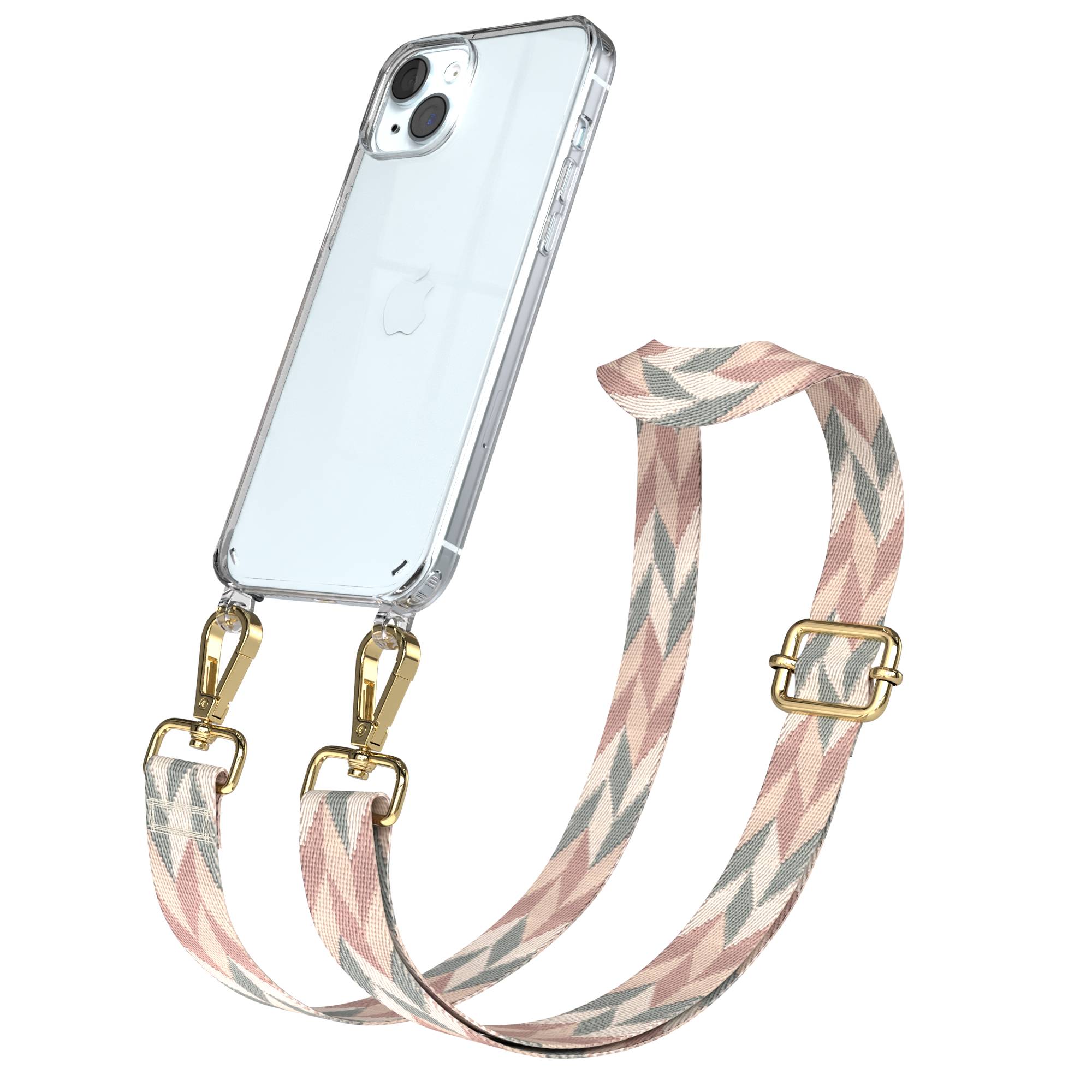 iPhone 15 Plus Handykette verstellbar mit Boho Band Design EAZY CASE