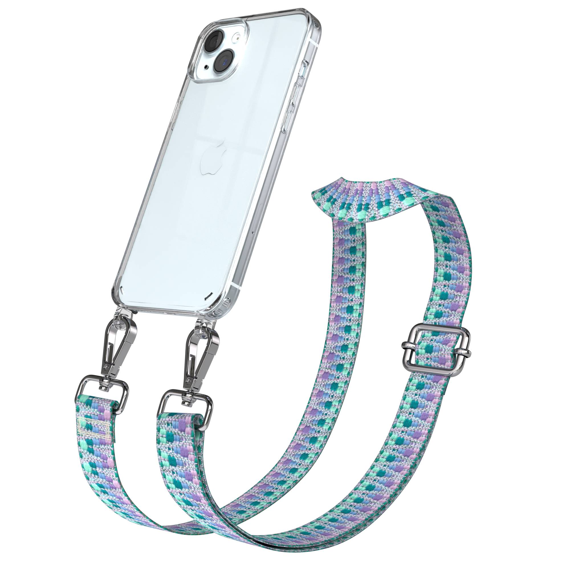 iPhone 15 Plus Handykette verstellbar mit Boho Band Design EAZY CASE