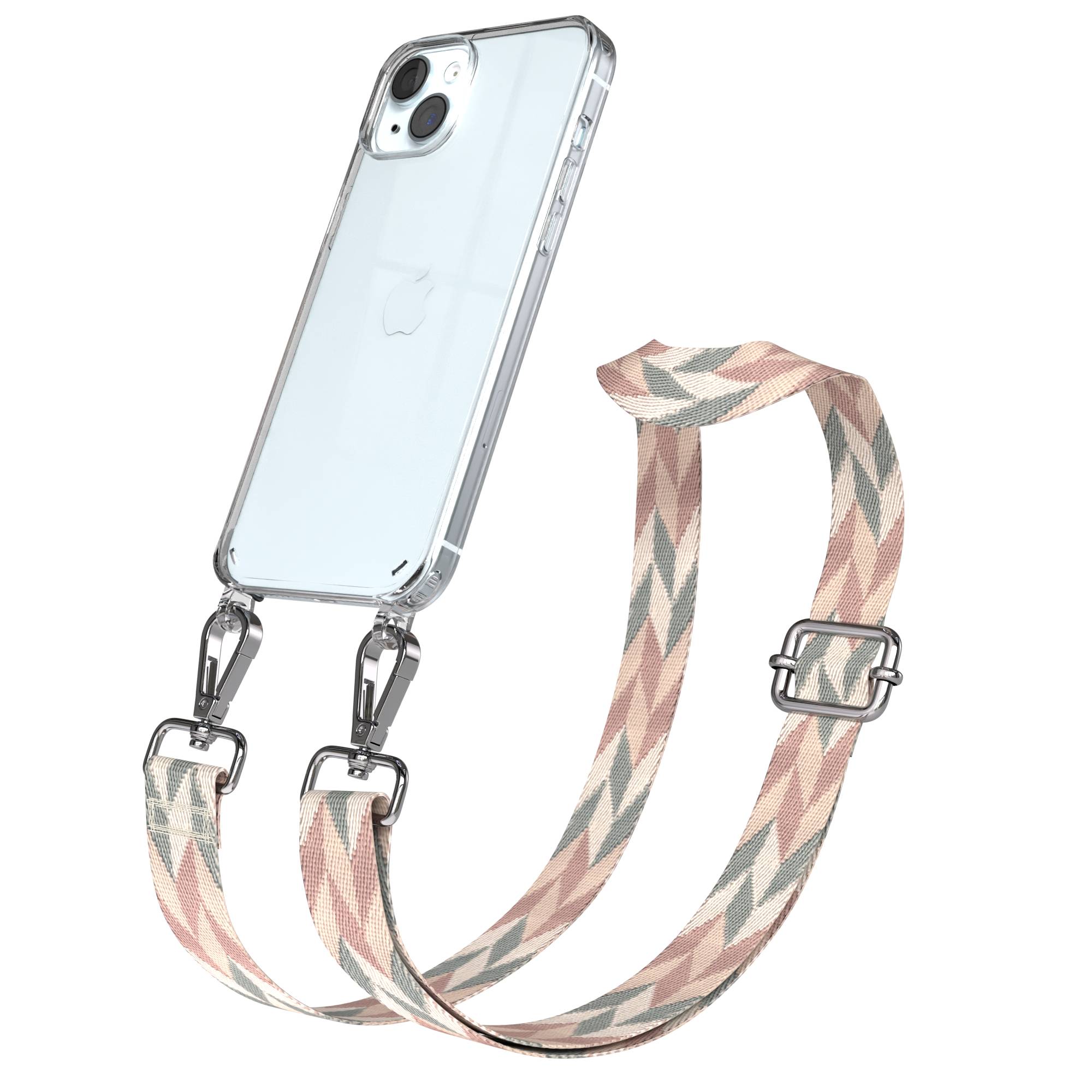 iPhone 15 Plus Handykette verstellbar mit Boho Band Design EAZY CASE