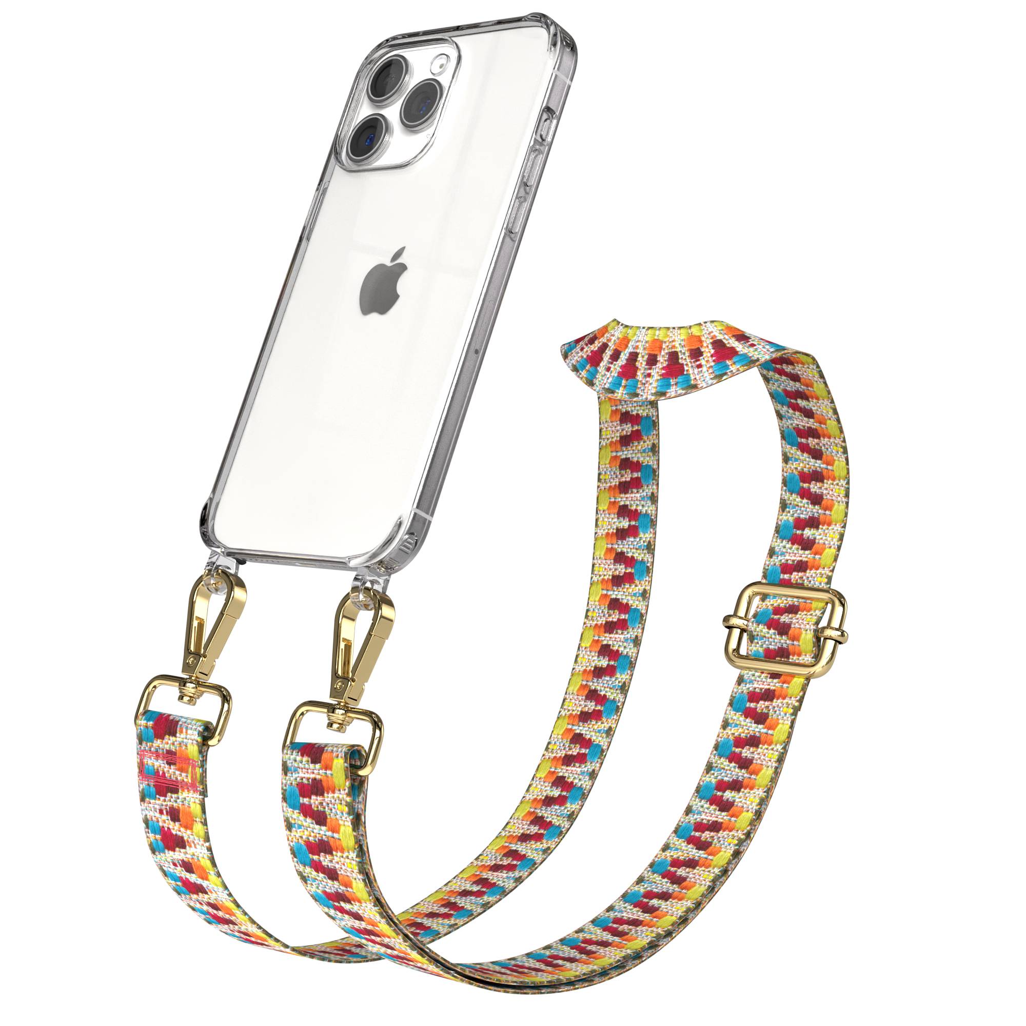iPhone 15 Pro Max Handykette mit verstellbarem Boho Band Set