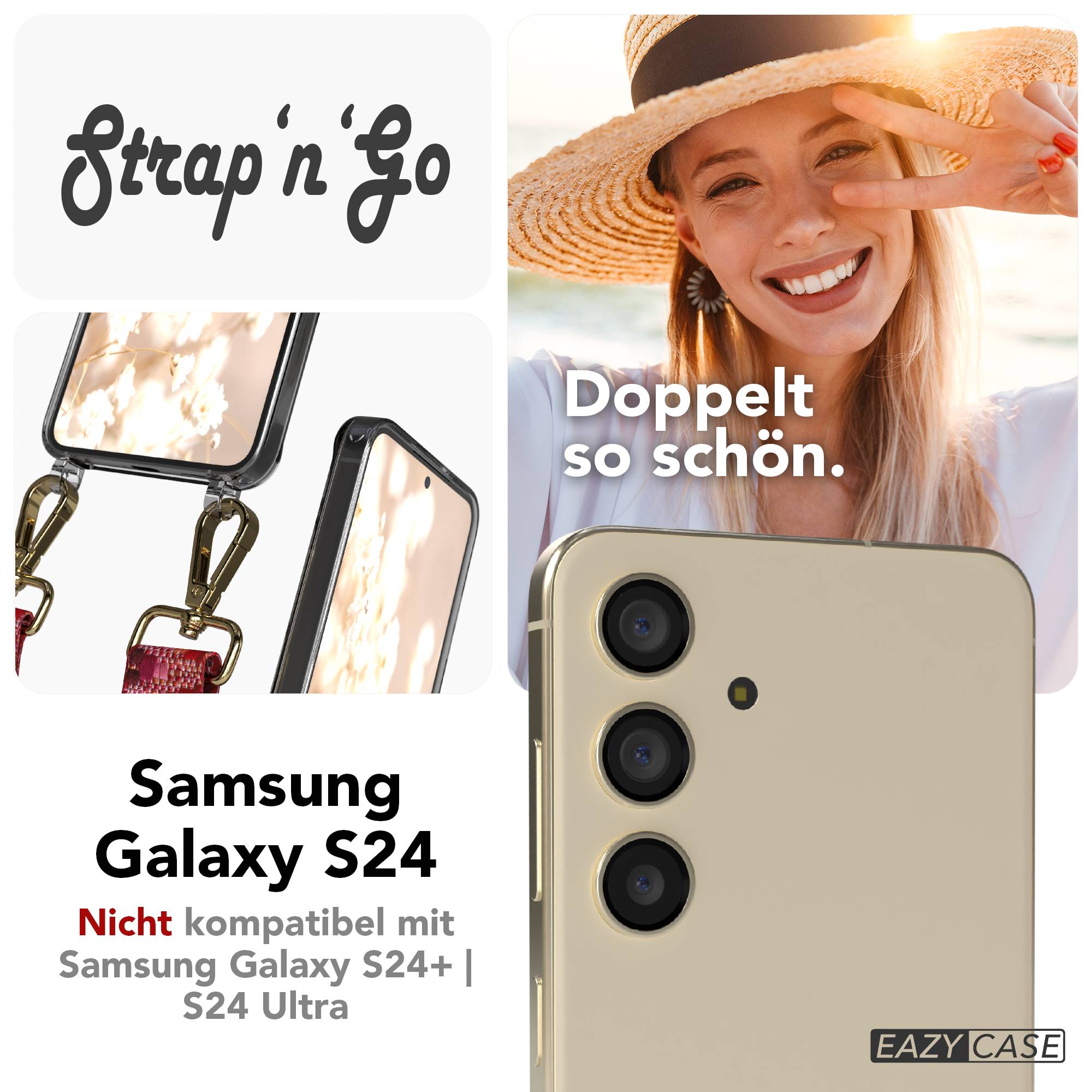 Samsung Galaxy S24 Handykette mit verstellbarem Boho Band Set