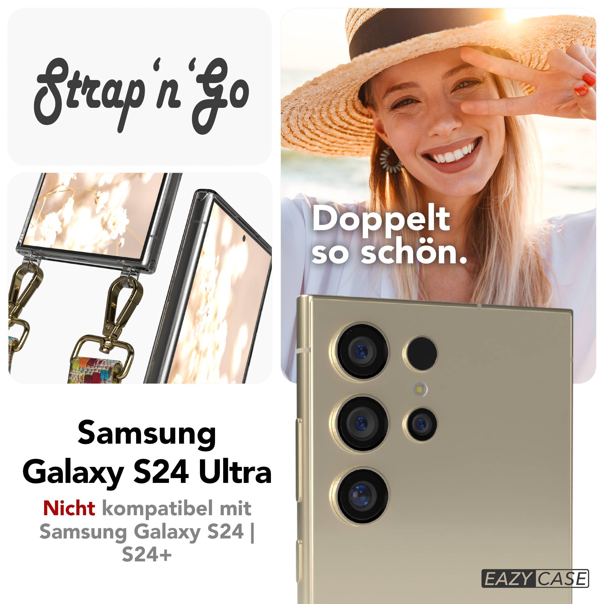 Samsung Galaxy S24 Ultra Handykette mit Boho Band zum Umhängen