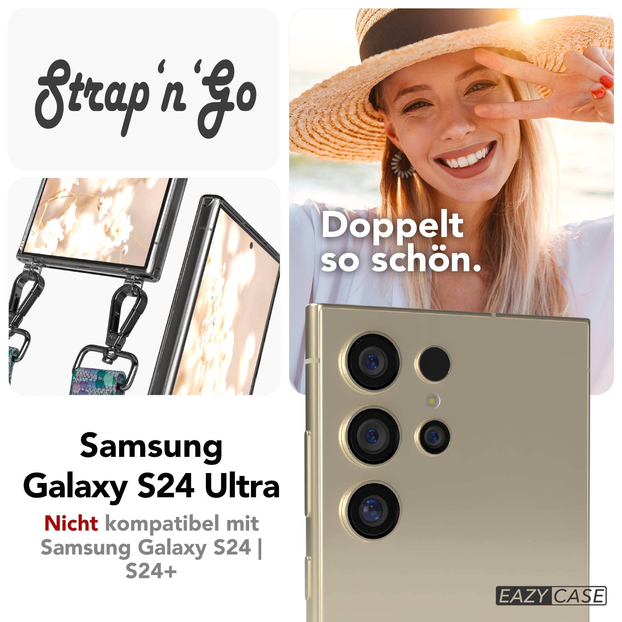 Samsung Galaxy S24 Ultra Handykette mit Boho Band zum Umhängen