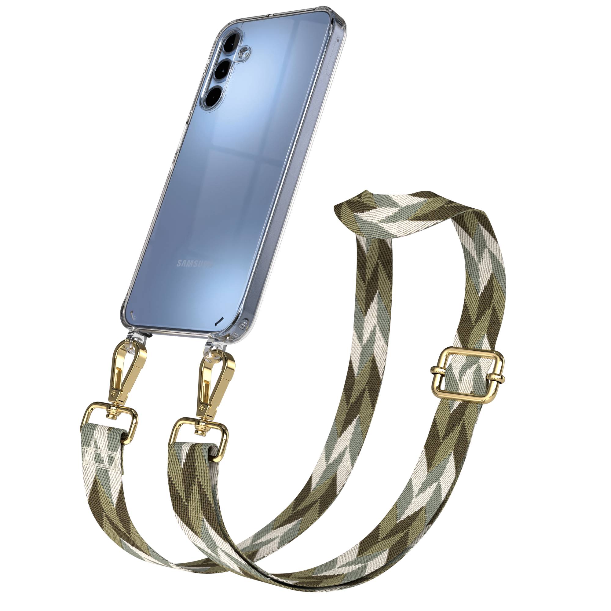 Samsung Galaxy A15 Handykette mit verstellbarem Boho Band zum Umhängen