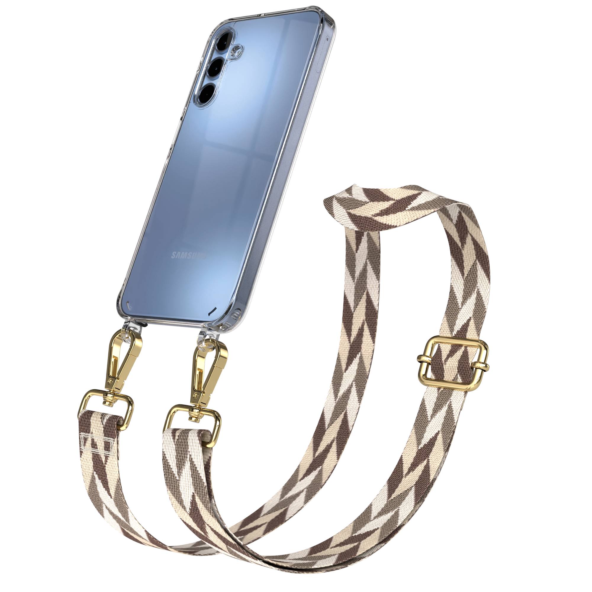 Samsung Galaxy A15 Handykette mit verstellbarem Boho Band zum Umhängen