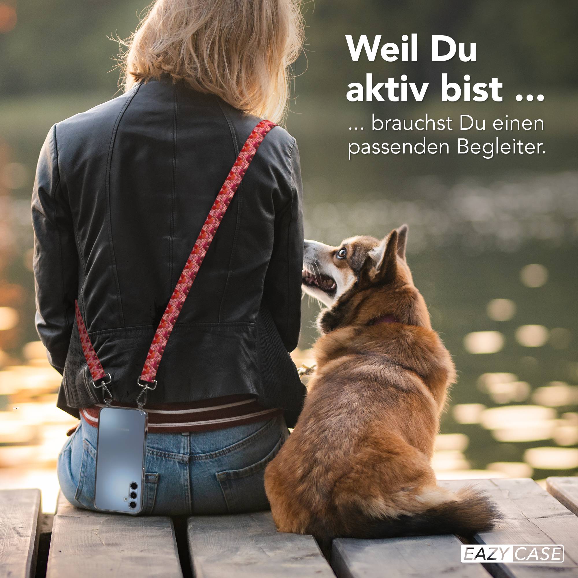 Samsung Galaxy A15 Handykette mit verstellbarem Boho Band zum Umhängen