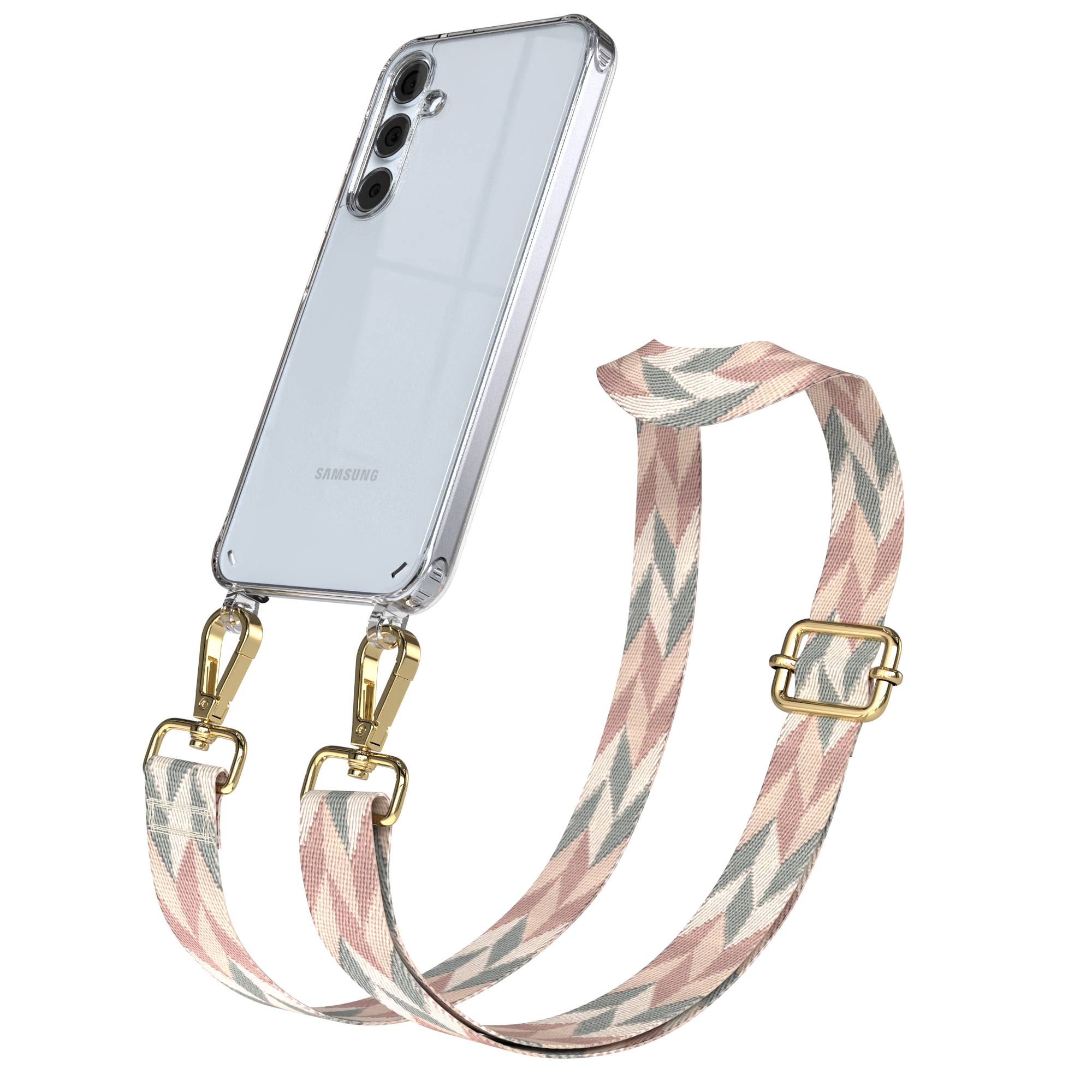 Samsung Galaxy A35 Handykette mit verstellbarem Boho Band zum Umhängen