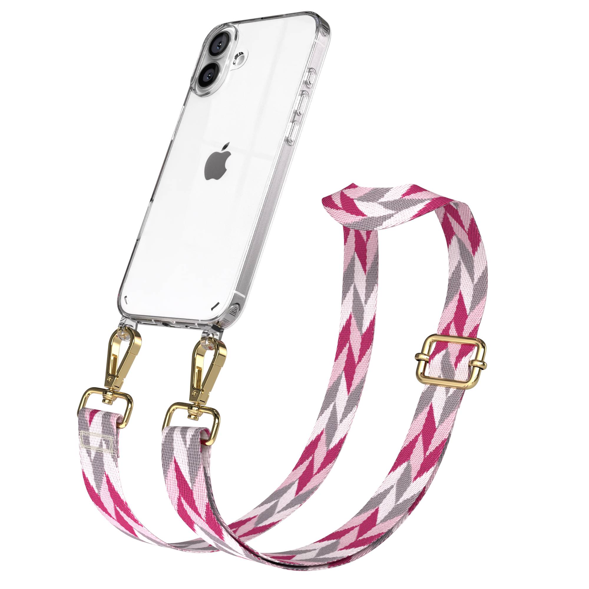 iPhone 16 Plus Handykette mit Boho Band und verstellbarem Trageriemen