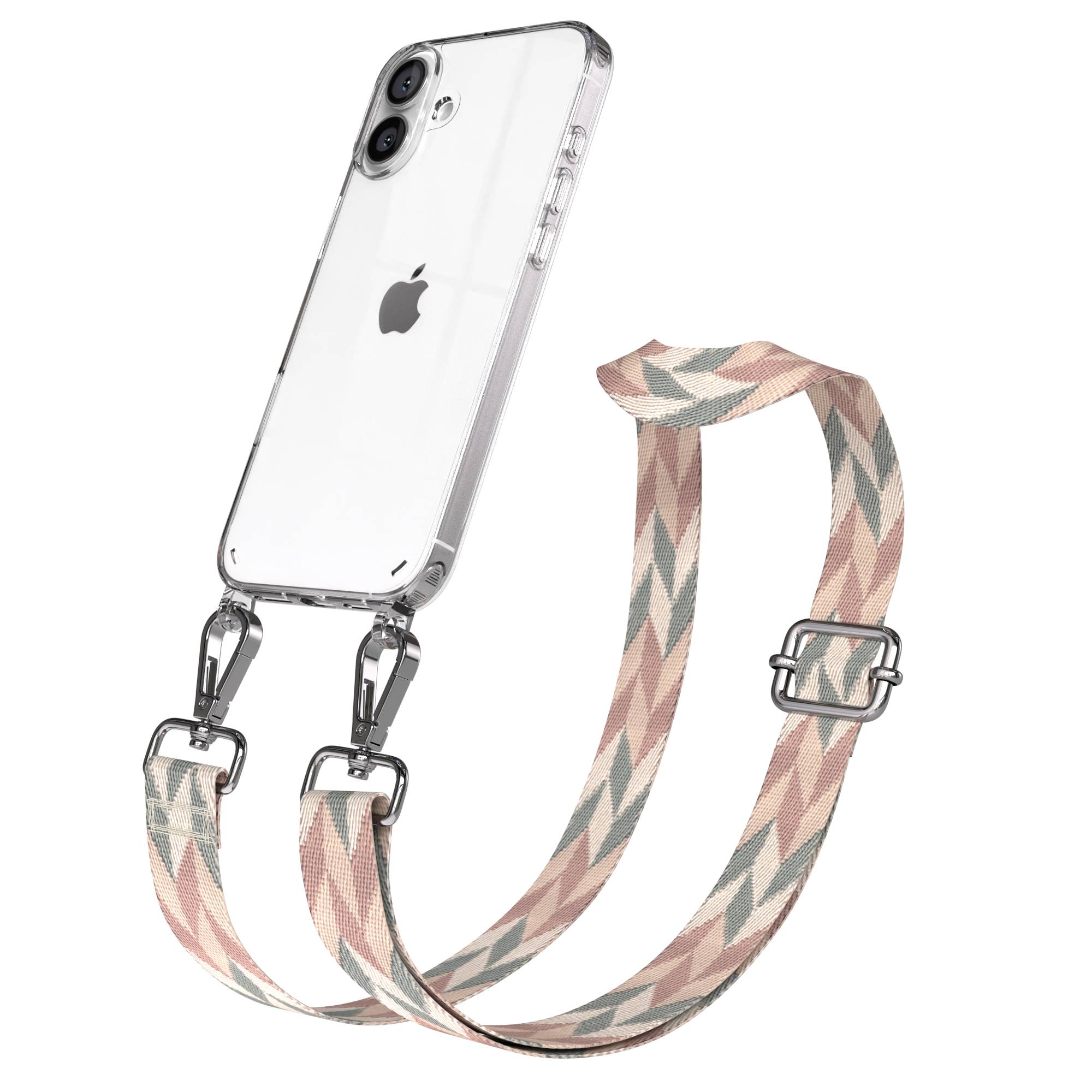 iPhone 16 Plus Handykette mit Boho Band und verstellbarem Trageriemen