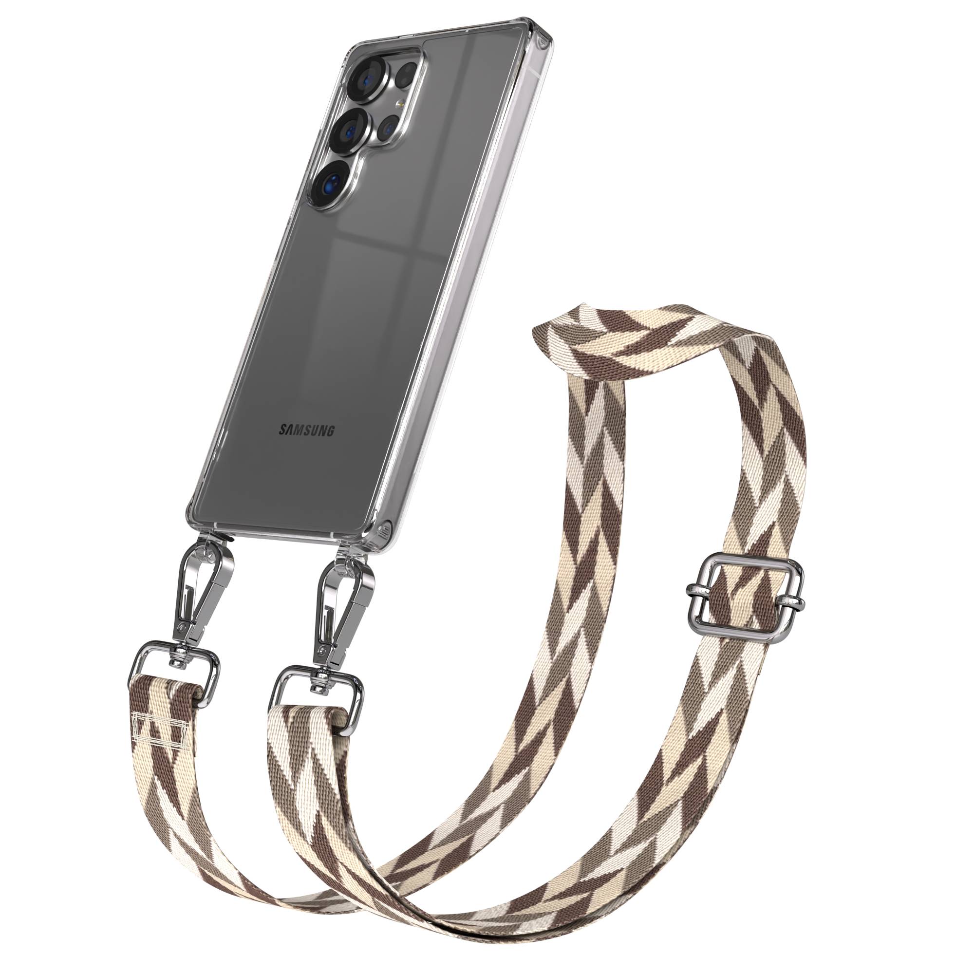 Samsung Galaxy S25 Ultra Handykette mit verstellbarem Boho Trageriemen Set