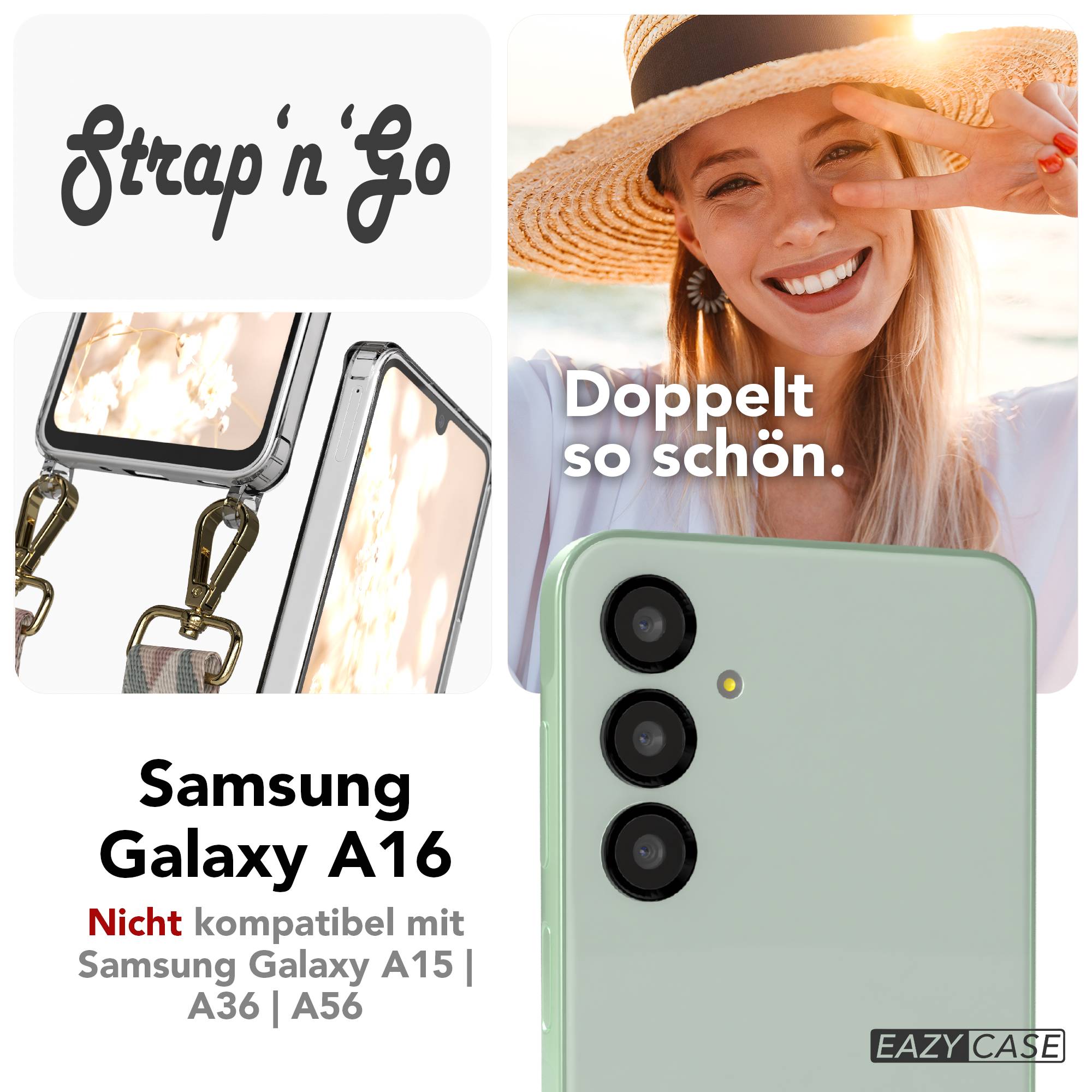 Samsung Galaxy A16 Handykette mit Boho Band verstellbar EAZY CASE