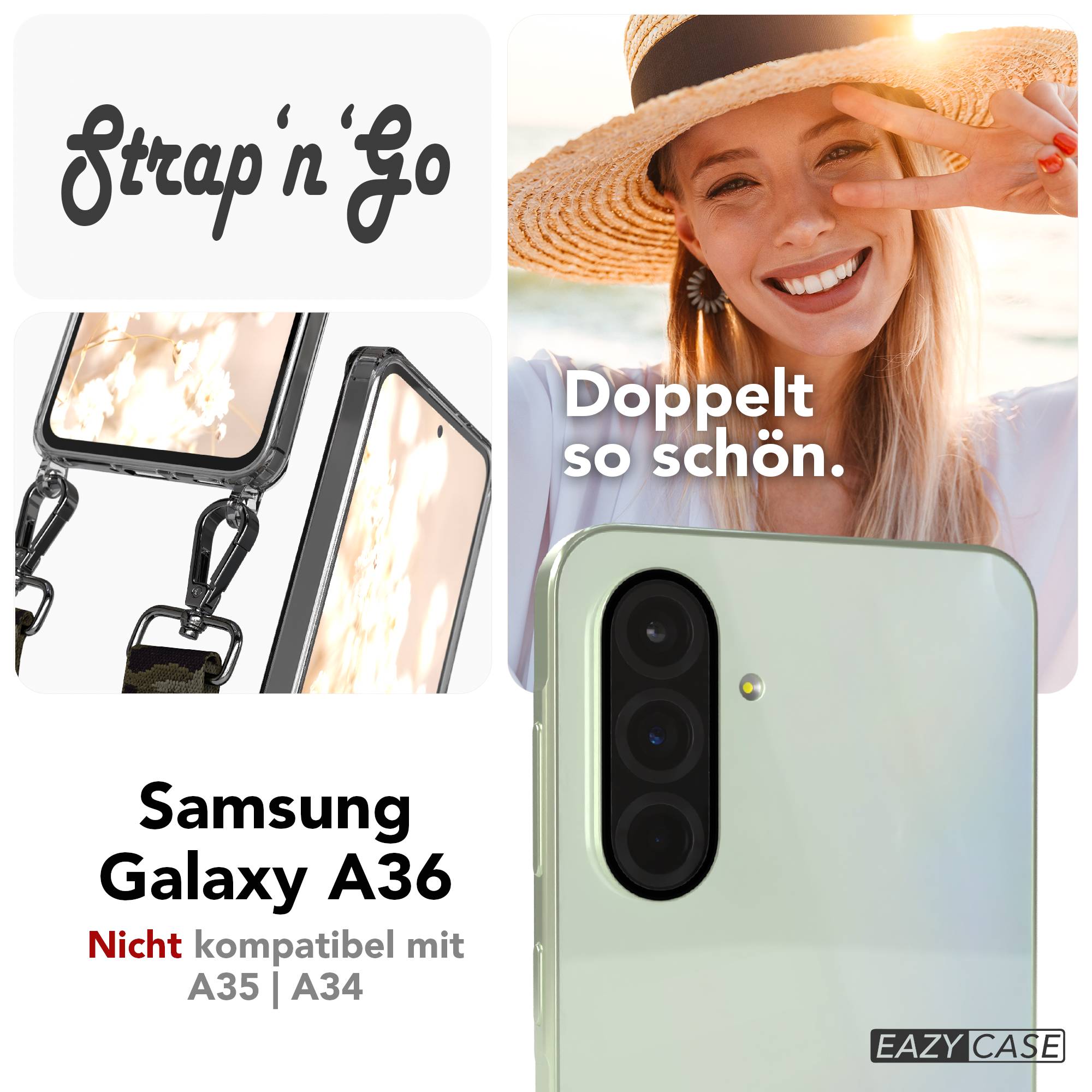 Samsung Galaxy A36 Handykette mit Boho Band verstellbar