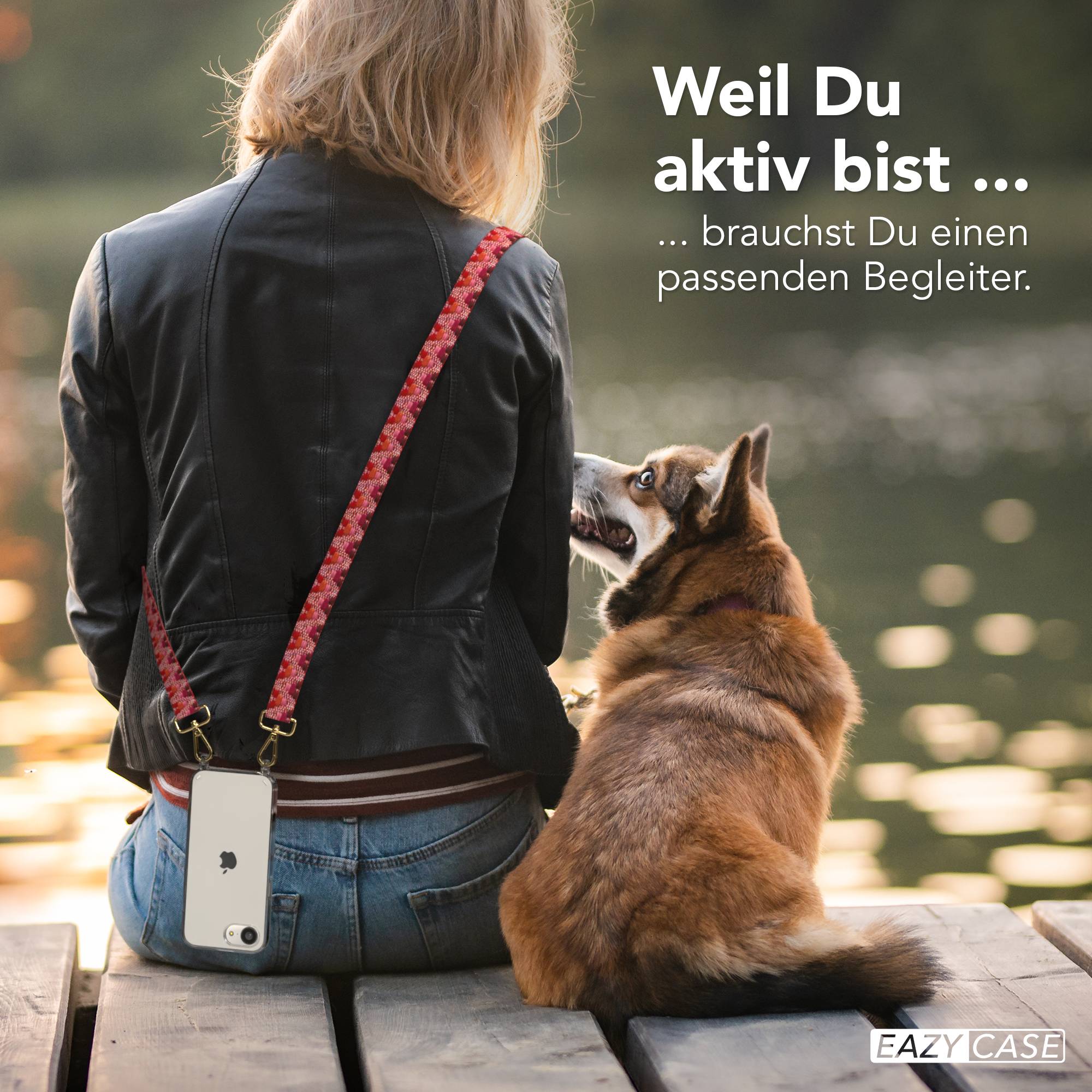 iPhone 16e Handykette mit verstellbarem Boho Band von EAZY CASE