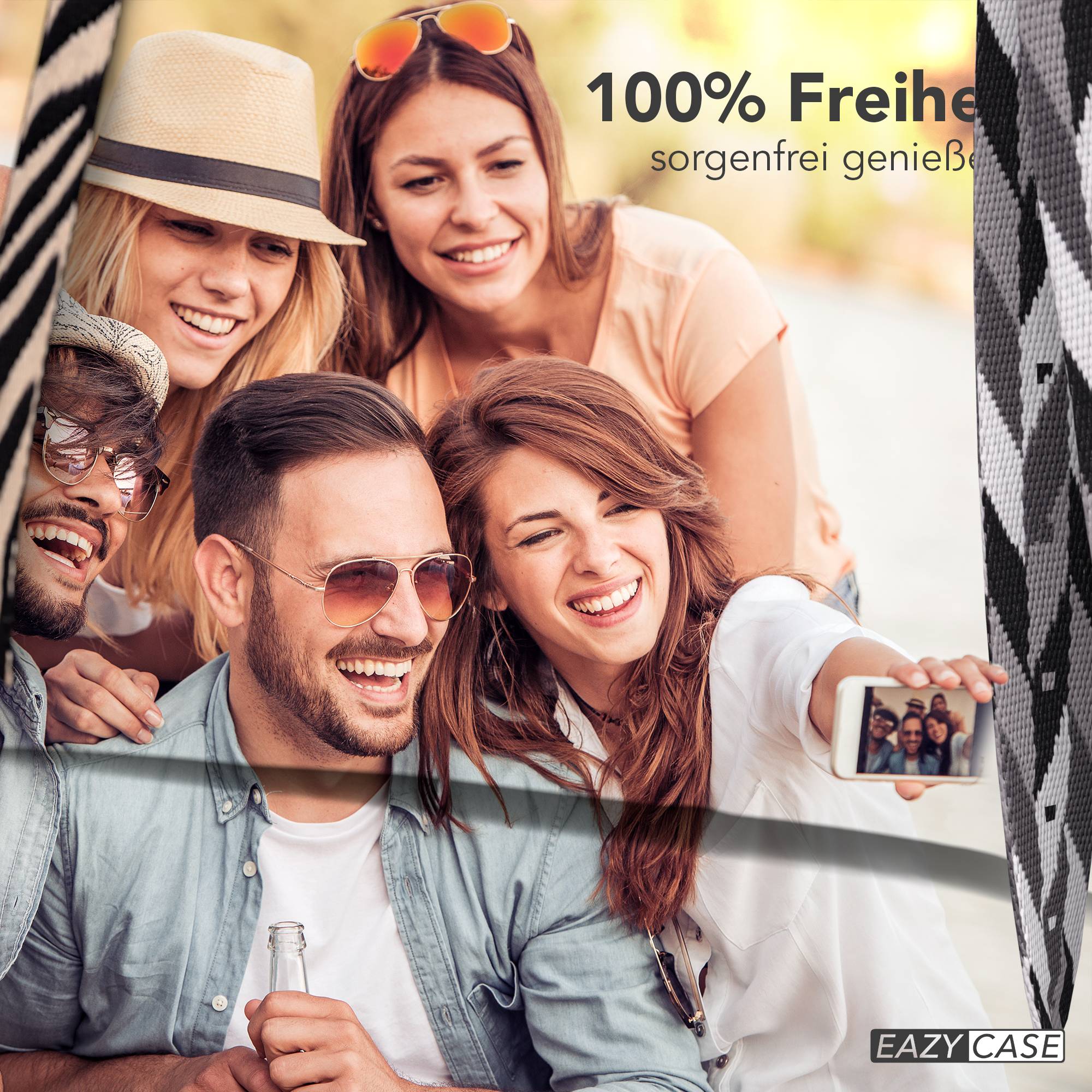 iPhone 16e Handykette mit verstellbarem Boho Band von EAZY CASE