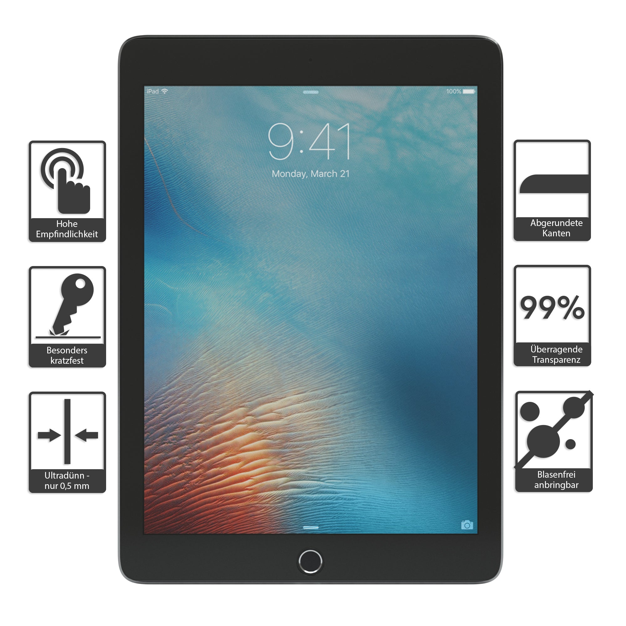 iPad Pro 9,7" (2016) Glasfolie
